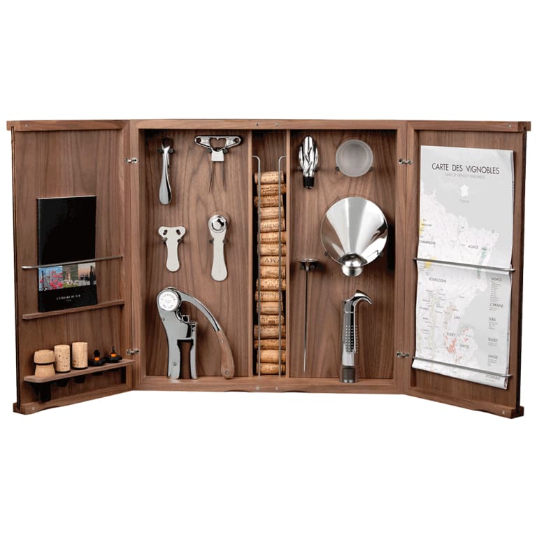 Coffret Sommelier mural noyer massif Coffret Sommelier mural noyer massif