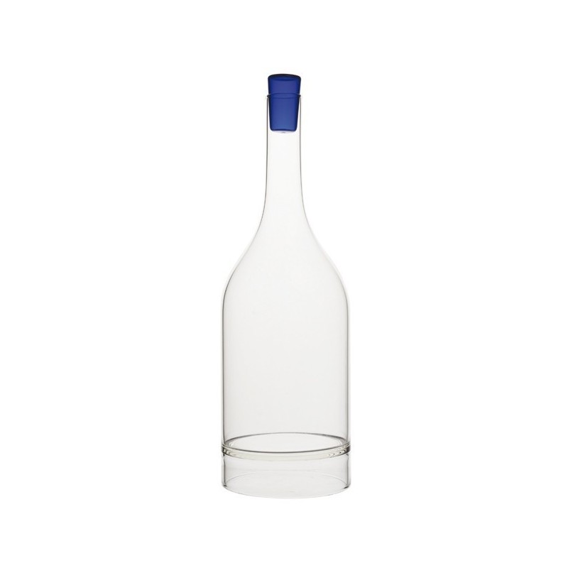 Carafe à décanter 75cl surélevée verre haute qualité bleu (photo) Carafe à décanter 75cl surélevée verre haute qualité bleu