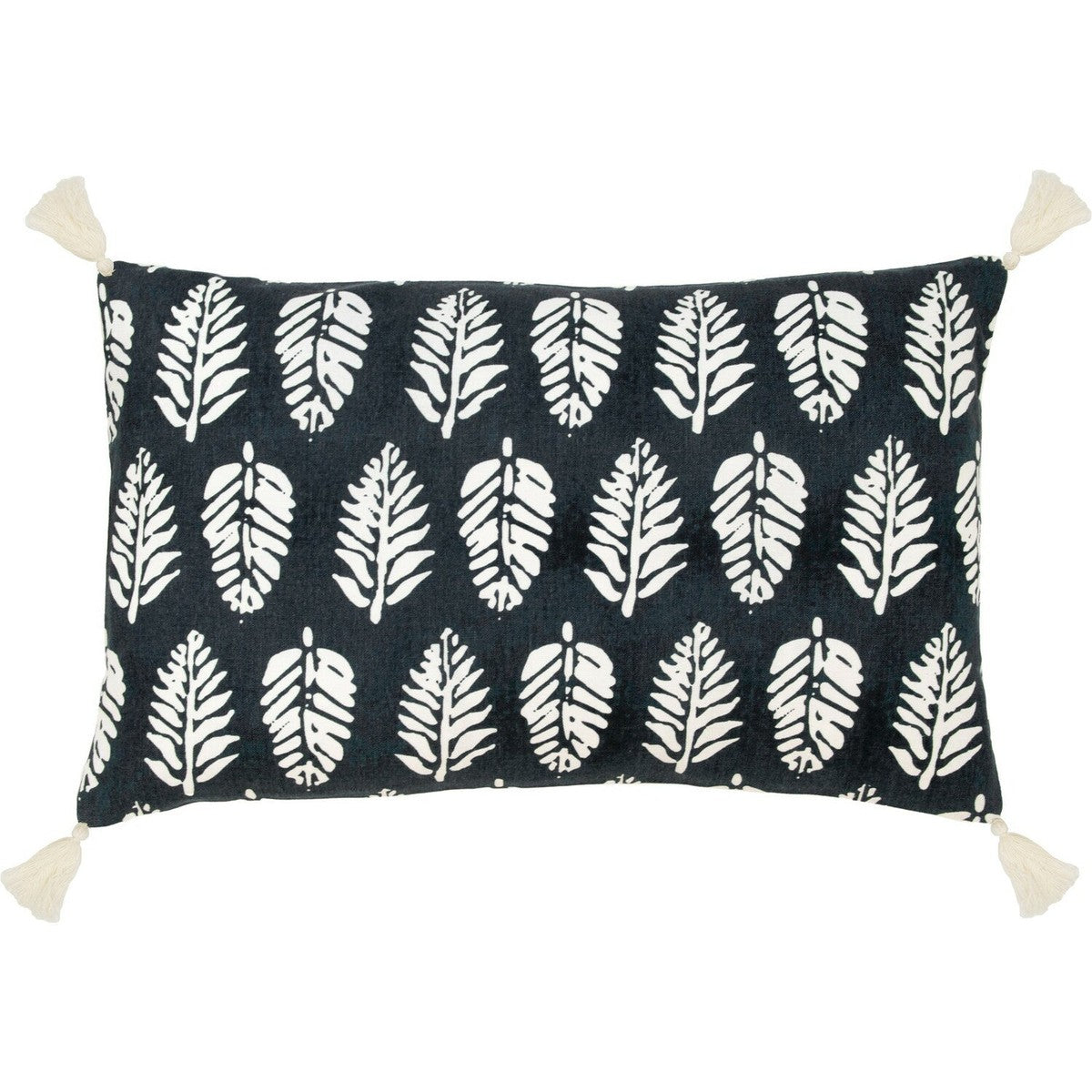 Housse de coussin en coton 50x30 Noir Housse de coussin en coton 50x30 Noir