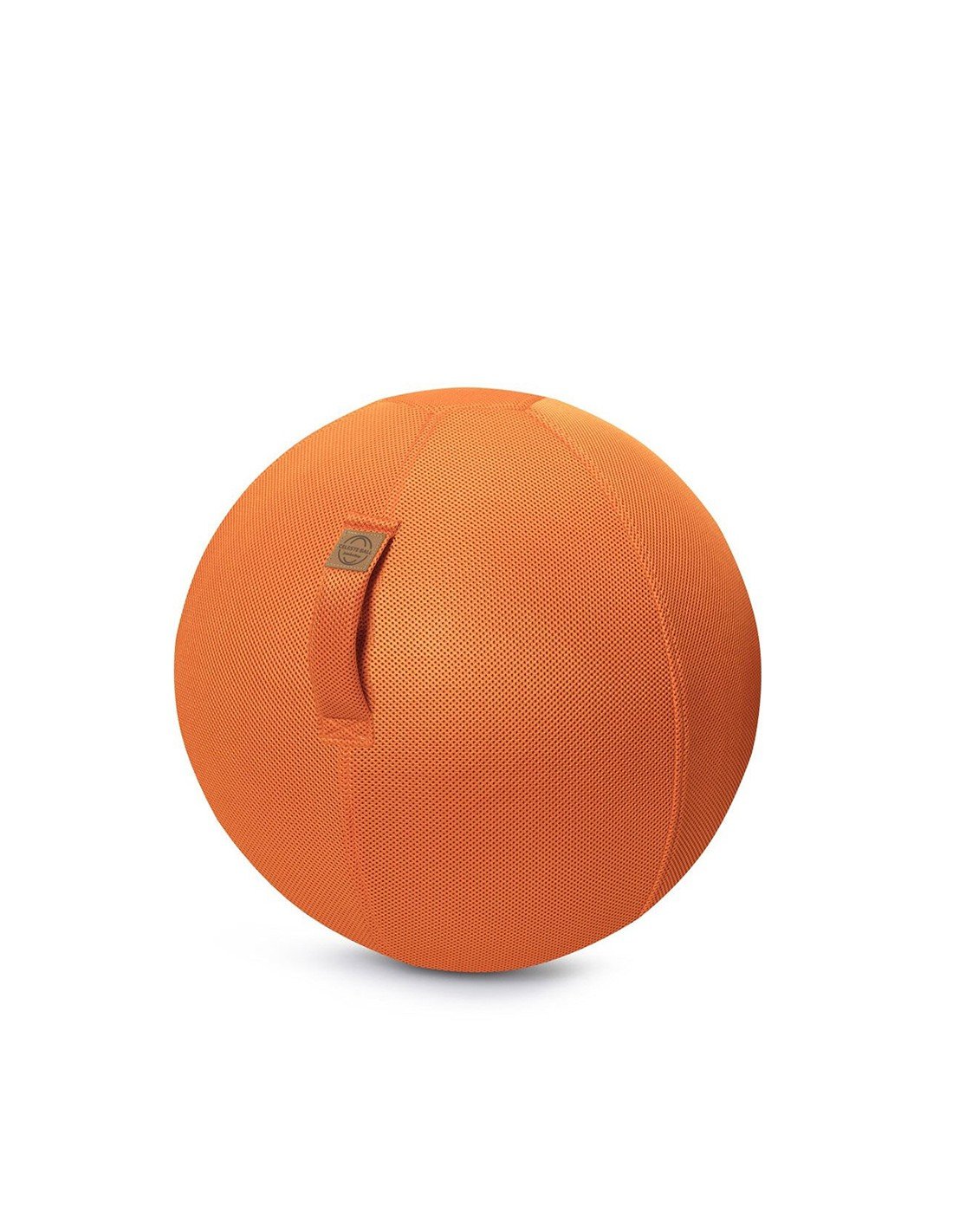 Balle d'assise gonflable 65cm enveloppe tissu mesh orange Balle d'assise gonflable 65cm enveloppe tissu mesh orange