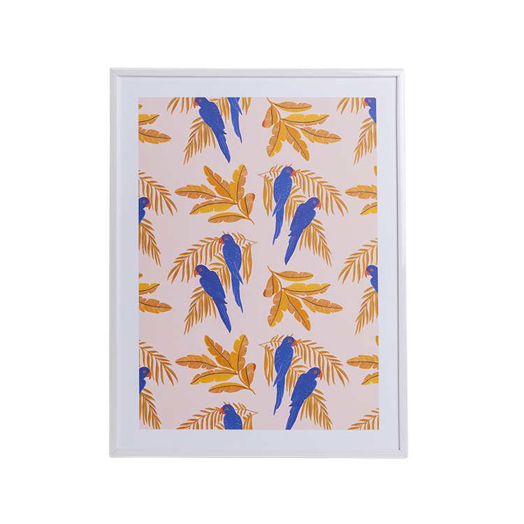 Affiche A4 imprimée tropical perroquets bleus 21x30 (photo) Affiche A4 imprimée tropical perroquets bleus 21x30