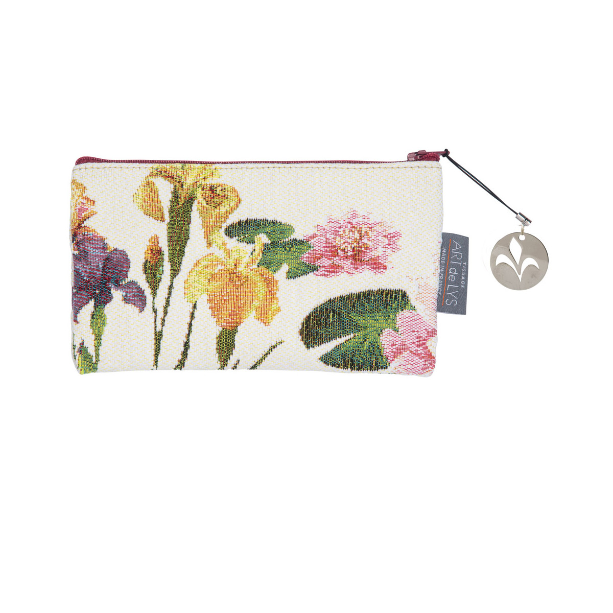 Pochette tapisserie giverny multi fleurs blanc 11x17 Pochette tapisserie giverny multi fleurs blanc 11x17