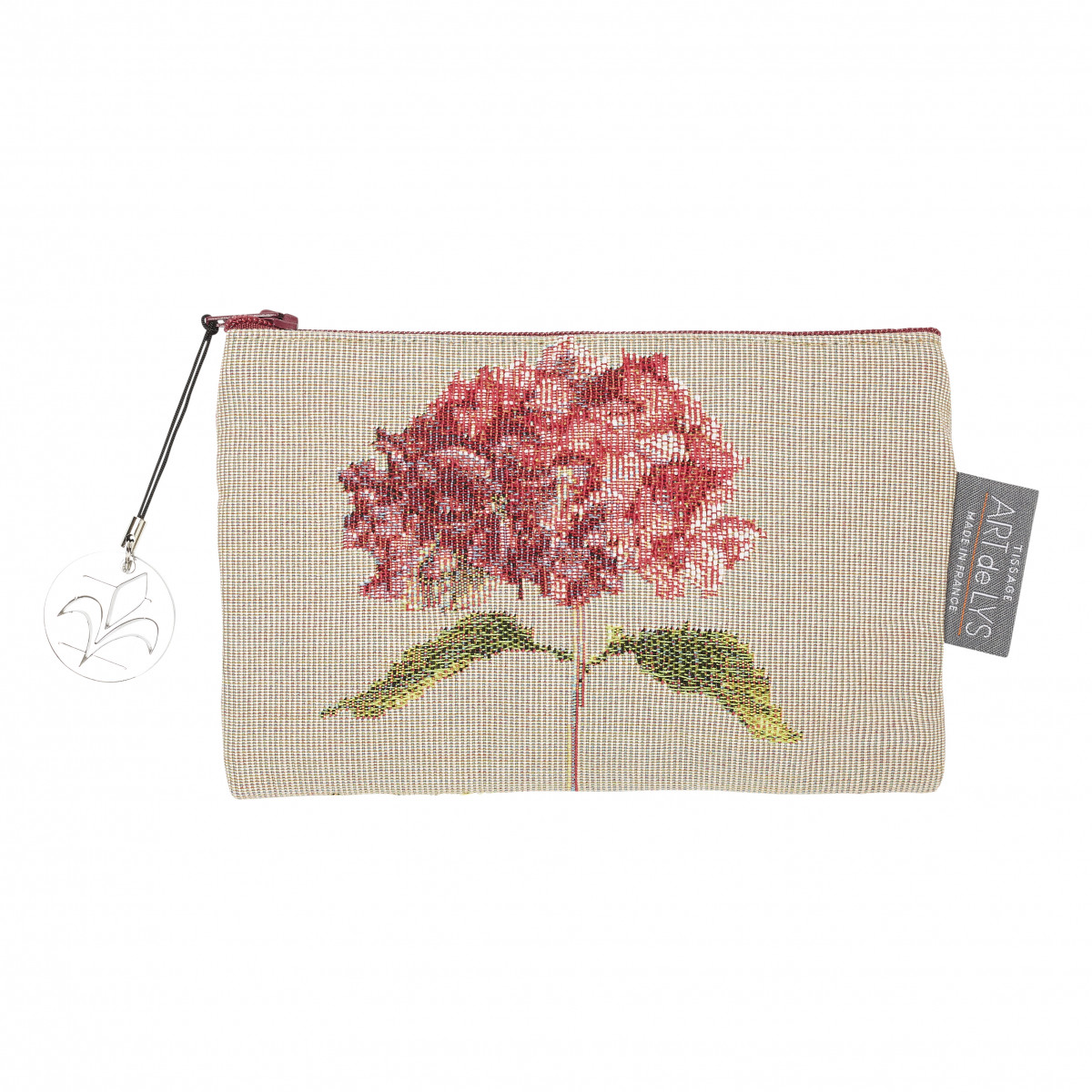 Pochette tapisserie hortensias beige 11x17 Pochette tapisserie hortensias beige 11x17