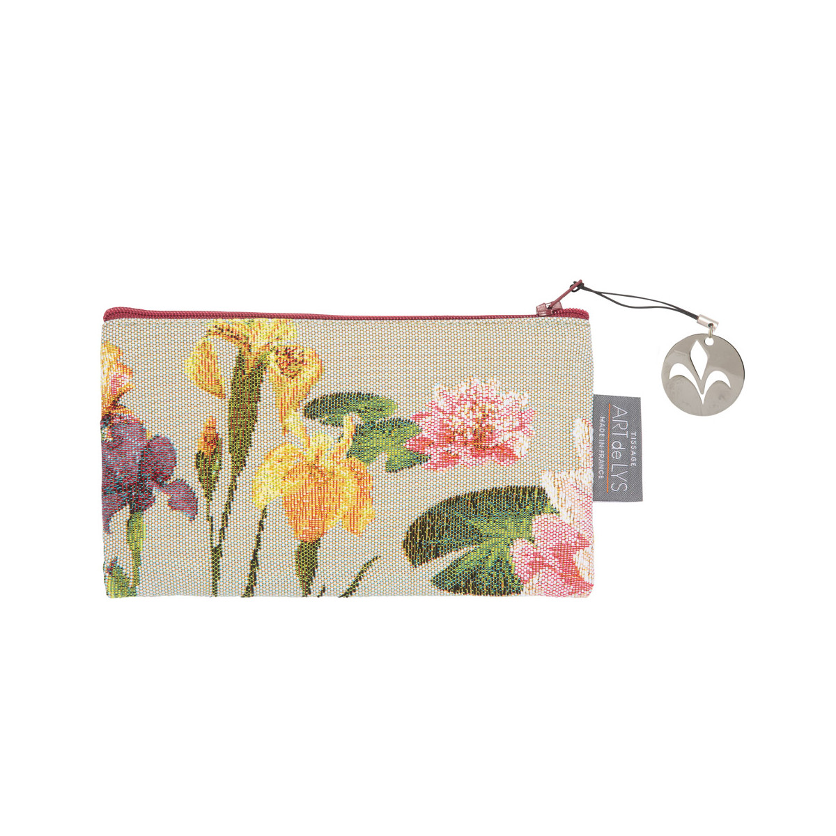 Pochette tapisserie giverny multi fleurs gris 11x17 Pochette tapisserie giverny multi fleurs gris 11x17