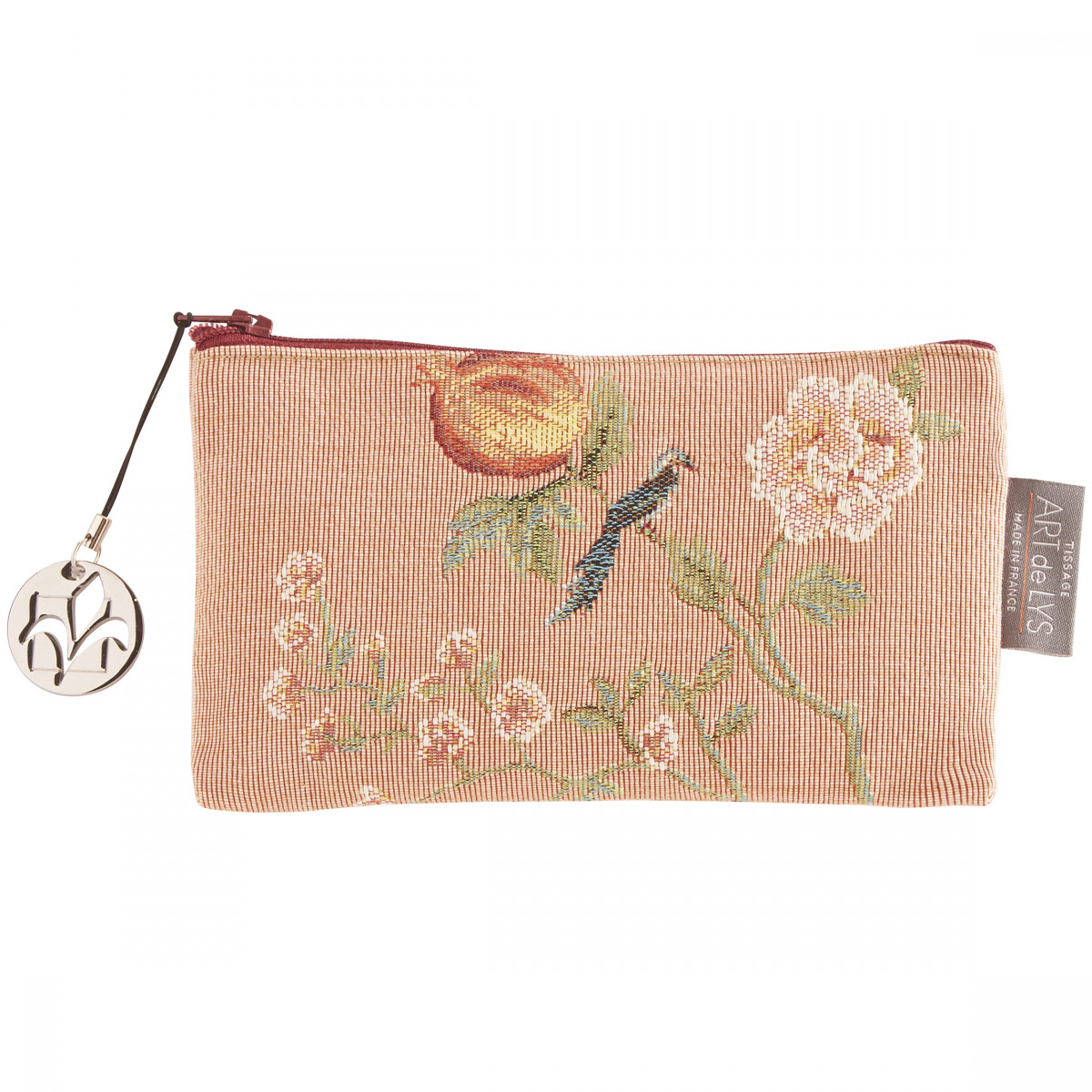 Pochette tapisserie grenadier aux oiseaux rose 11x17 Pochette tapisserie grenadier aux oiseaux rose 11x17