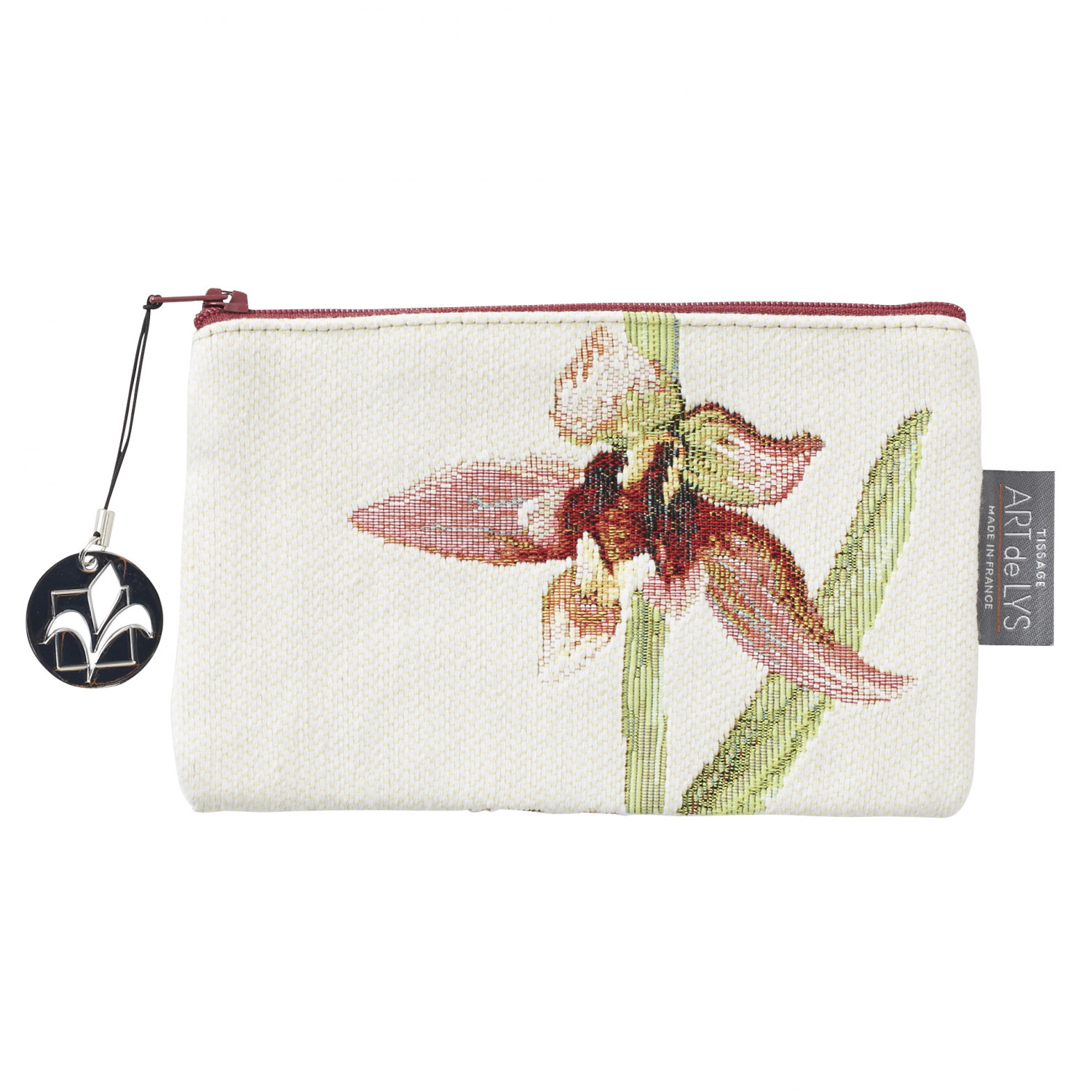Pochette orchidees tissée blanc 11x17 Pochette orchidees tissée blanc 11x17