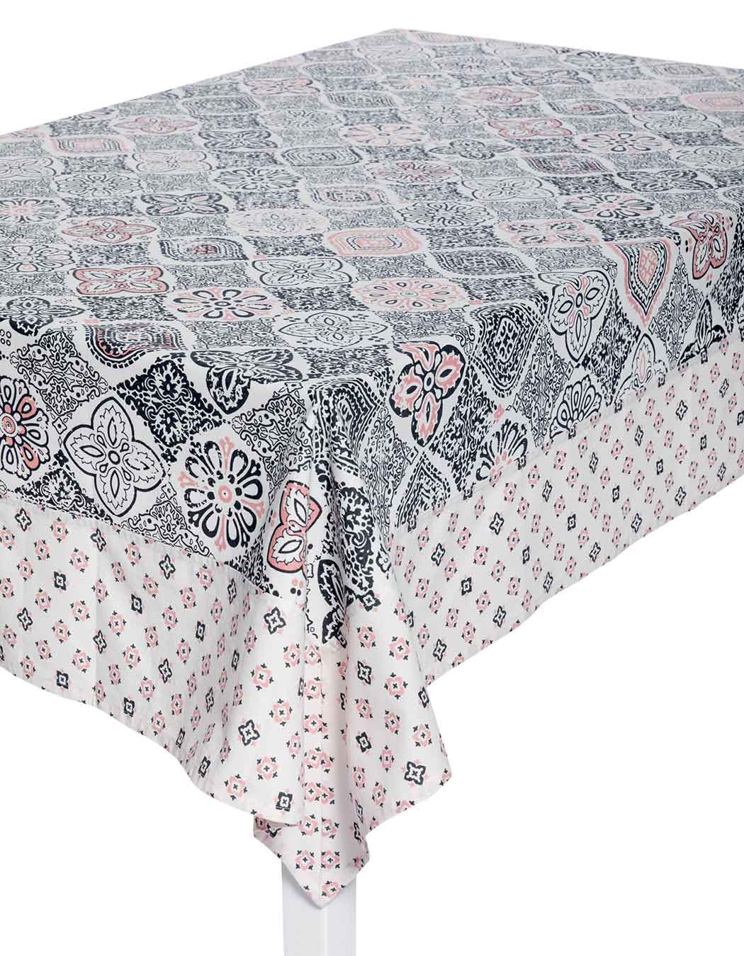 Nappe biprint en coton anthracite 170 x 170 Nappe biprint en coton anthracite 170 x 170