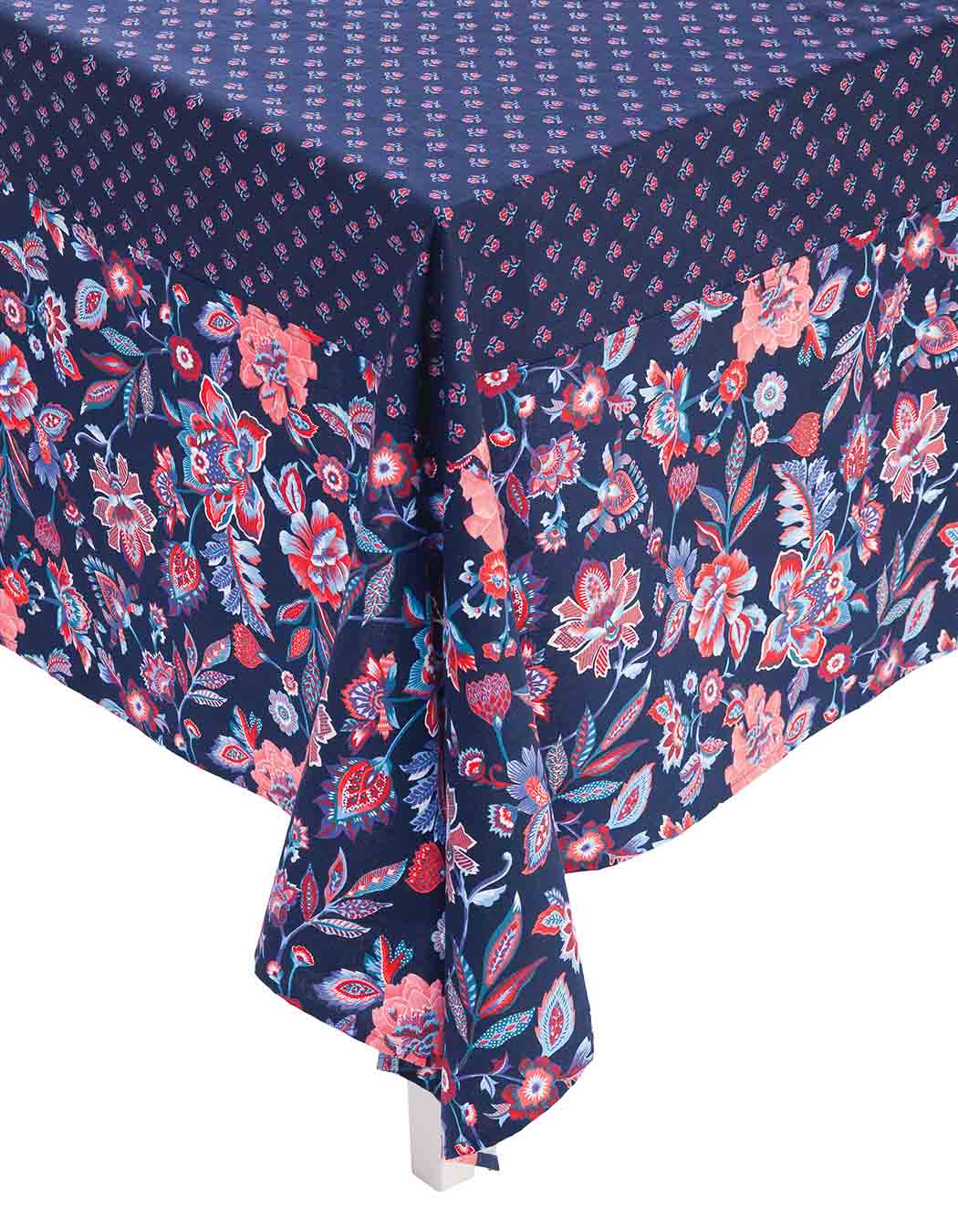 Nappe carrée biprint en coton marine 170 x 170 Nappe carrée biprint en coton marine 170 x 170