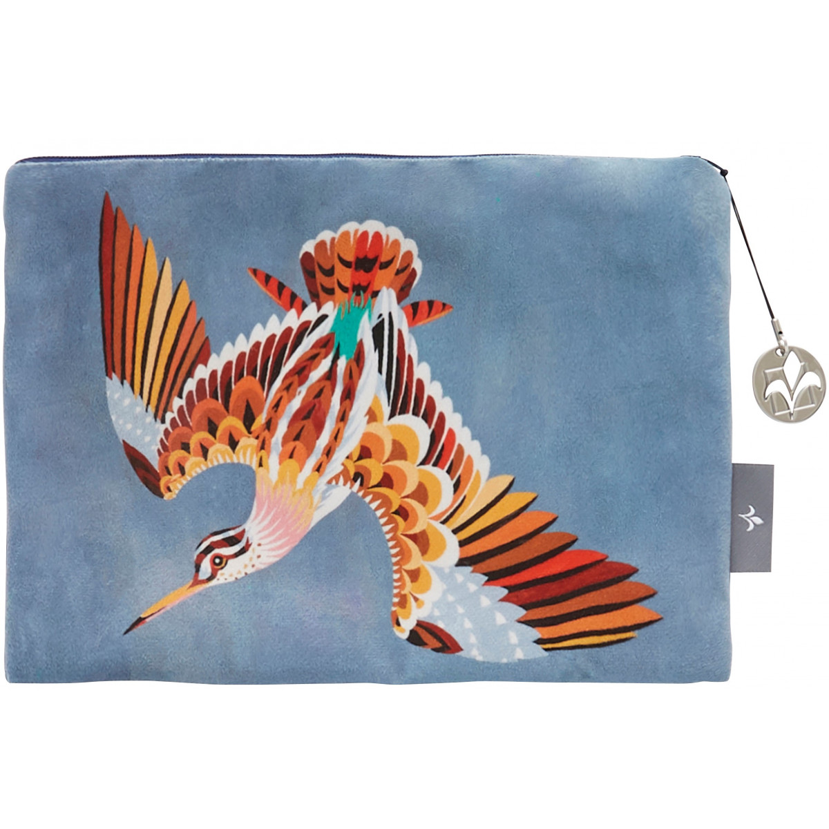 Trousse bécasse velours gris 27x17 (photo) Trousse bécasse velours gris 27x17