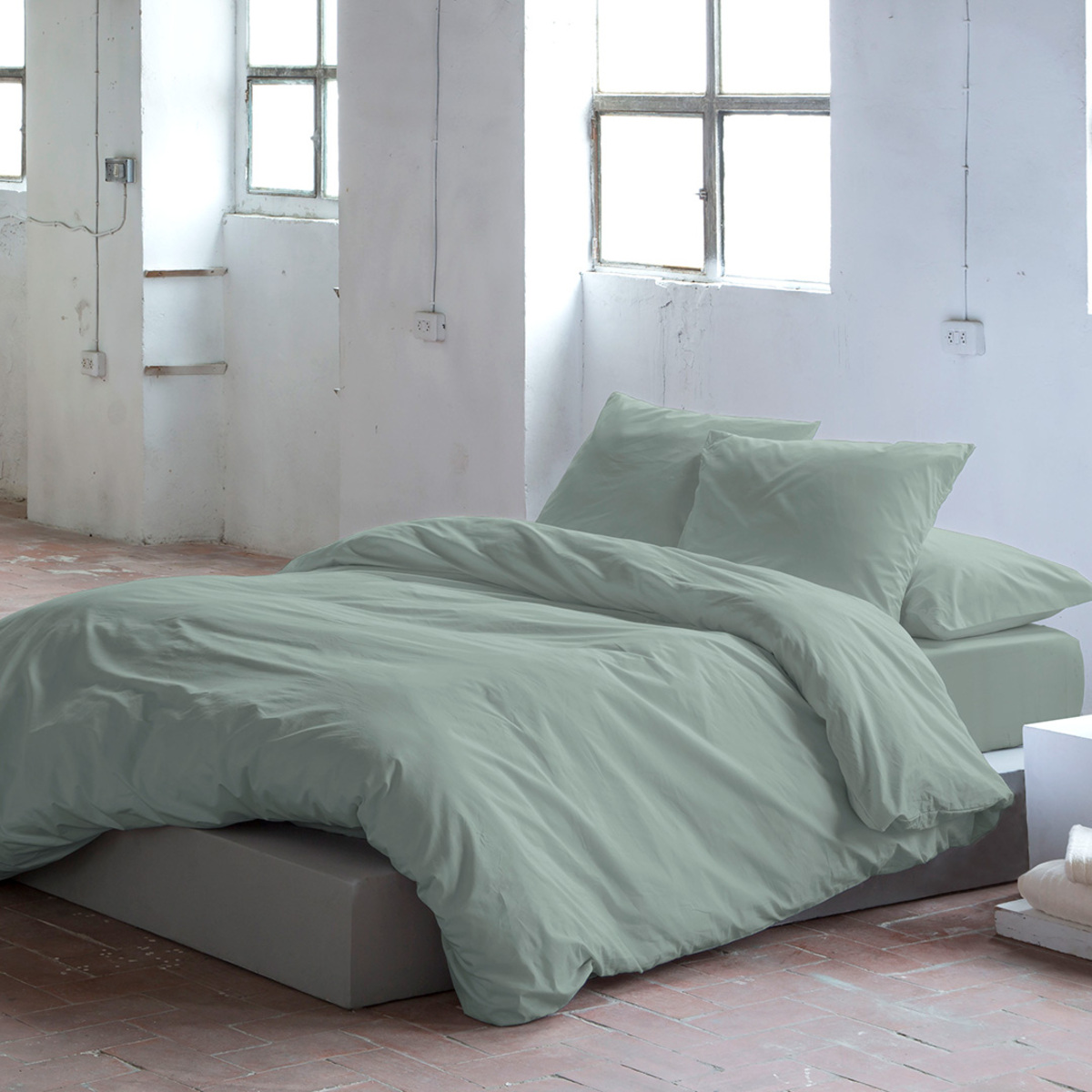 Housse de couette en coton thé 200x200 cm