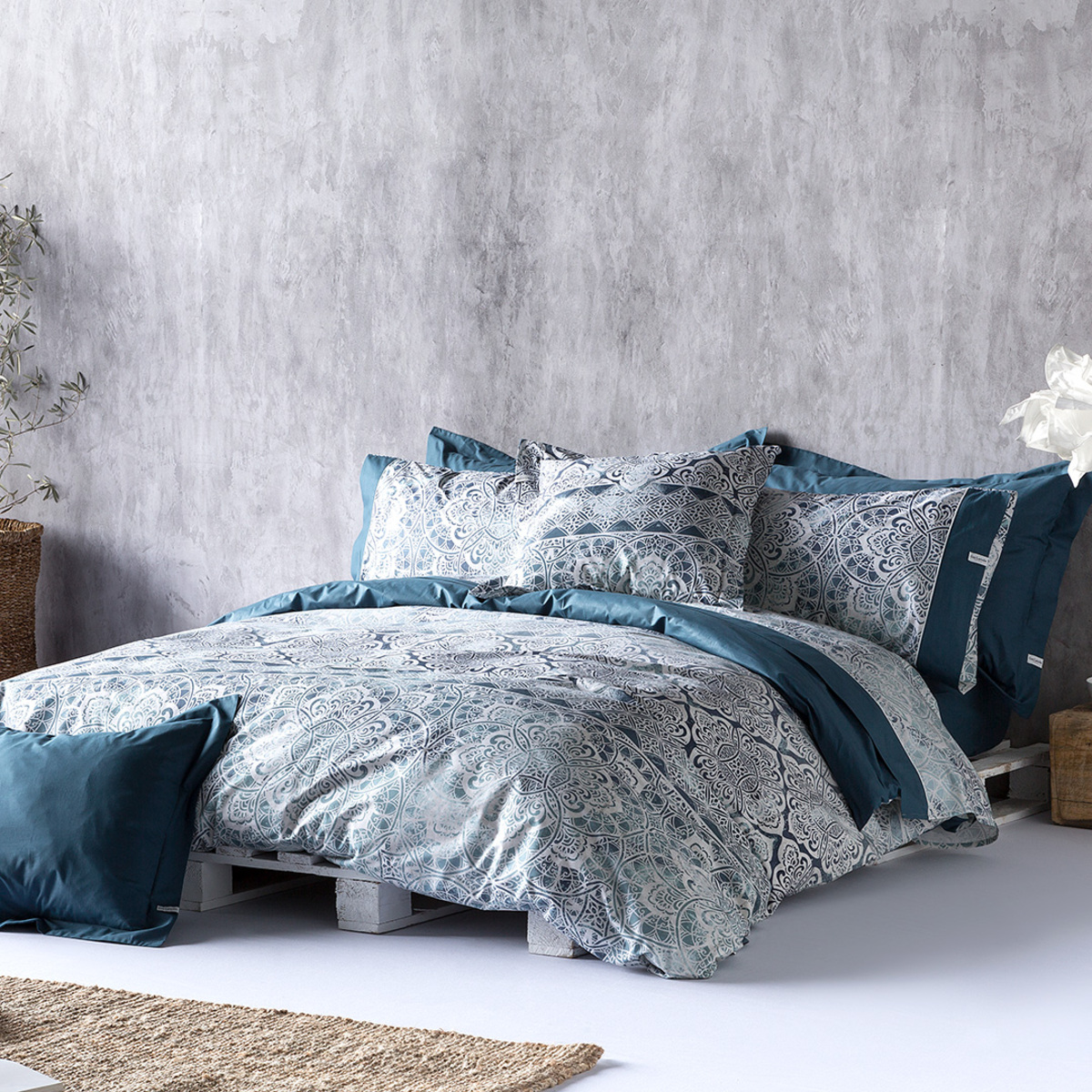 Housse de couette en coton bicolore 155x220 (photo) Housse de couette en coton bicolore 155x220
