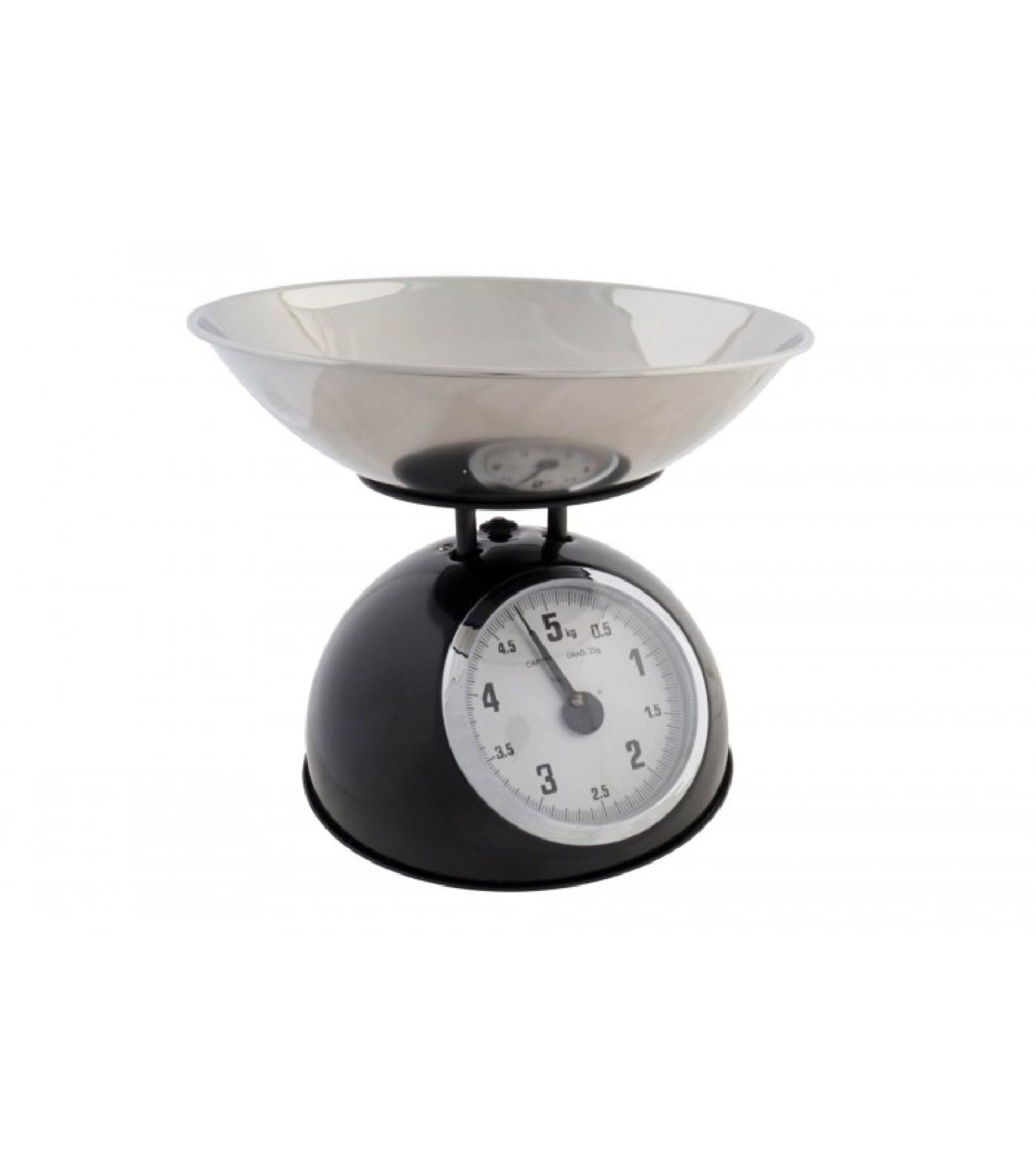 Balance de cuisine métallique chrome et noir Balance de cuisine métallique chrome et noir