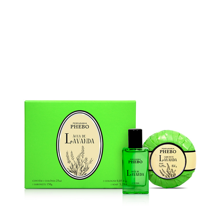 Coffret avec mini cologne et un pain de savon parfum lavande Coffret avec mini cologne et un pain de savon parfum lavande