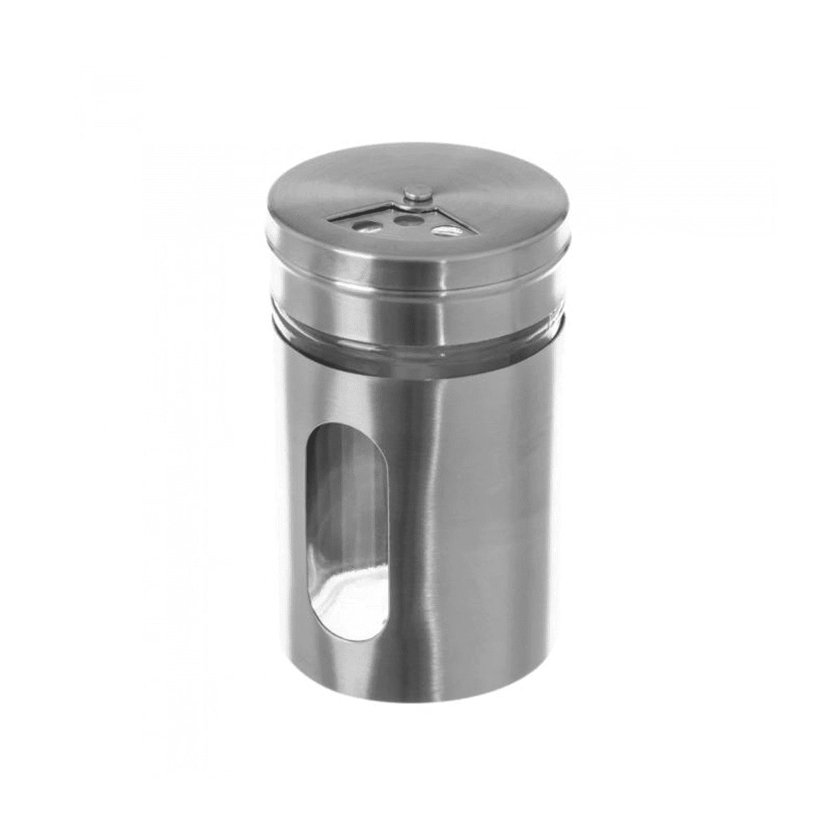 Pot à épices rond en métal et verre Pot à épices rond en métal et verre