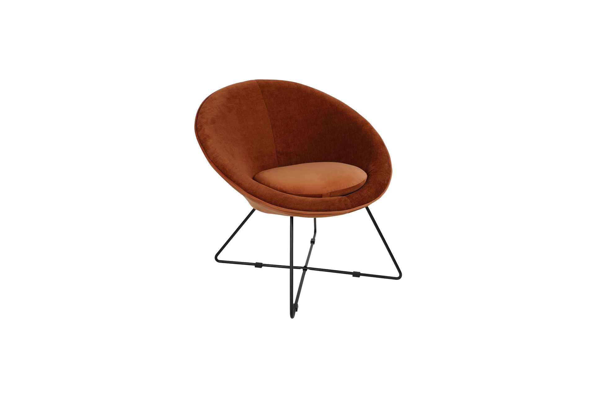 Fauteuil en velours rouille Fauteuil en velours rouille