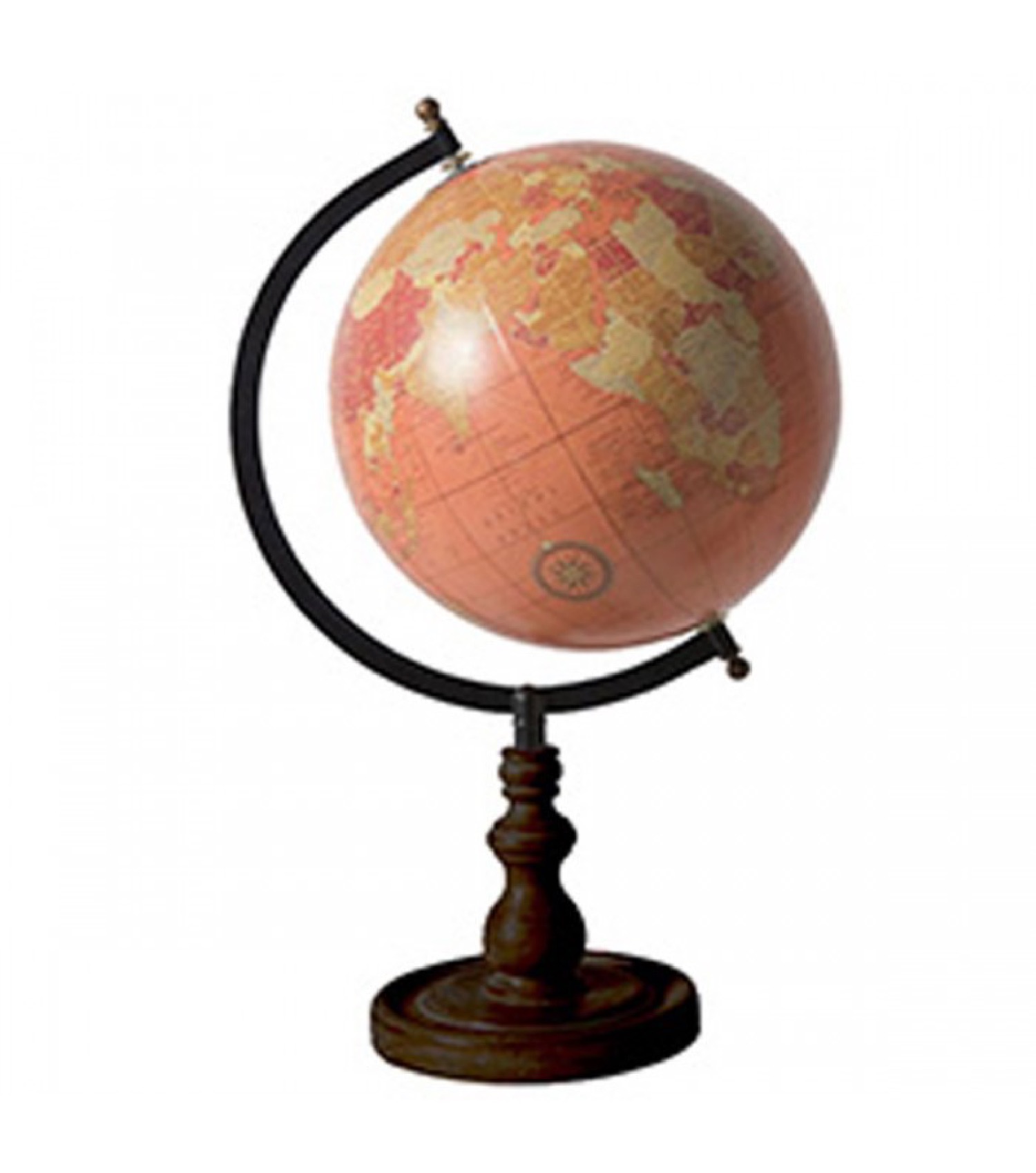 Globe terrestre rose saumon base noire D20cm Globe terrestre rose saumon base noire D20cm