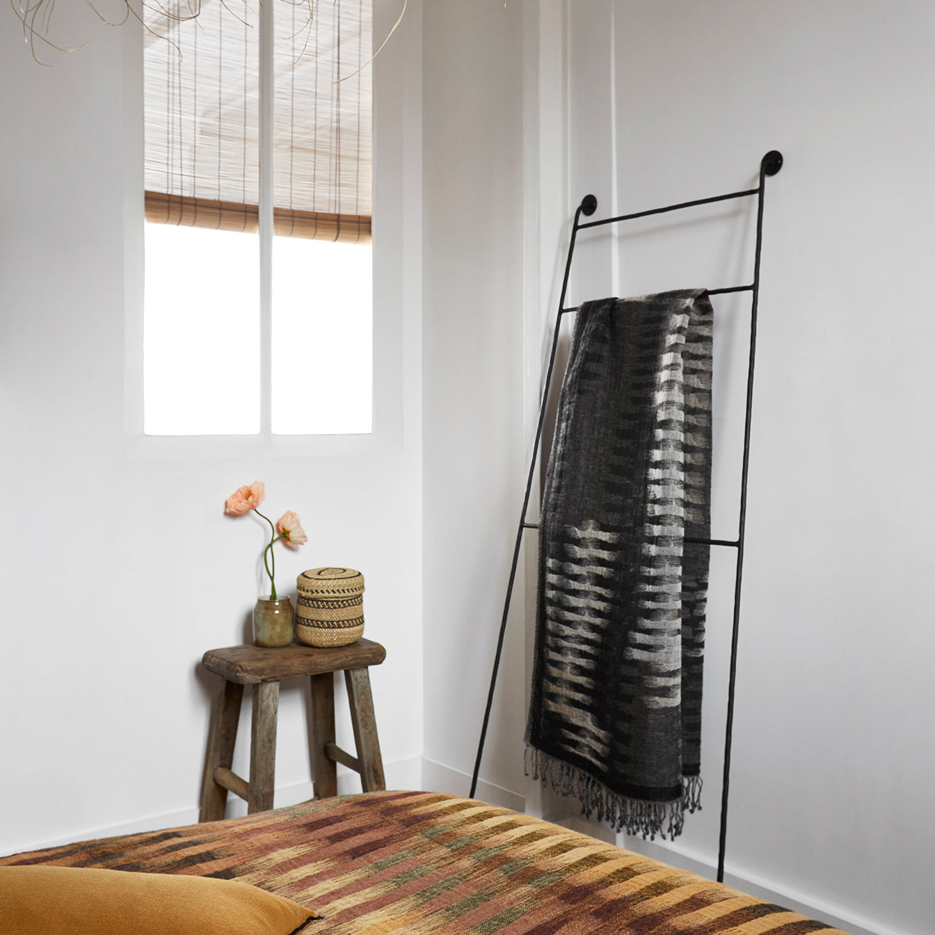 Plaid 140x200 cm Gris et noir en Laine Plaid 140x200 cm Gris et noir en Laine