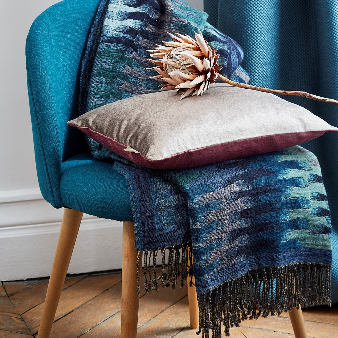 Plaid 140x200 cm Bleu vert en Laine Plaid 140x200 cm Bleu vert en Laine
