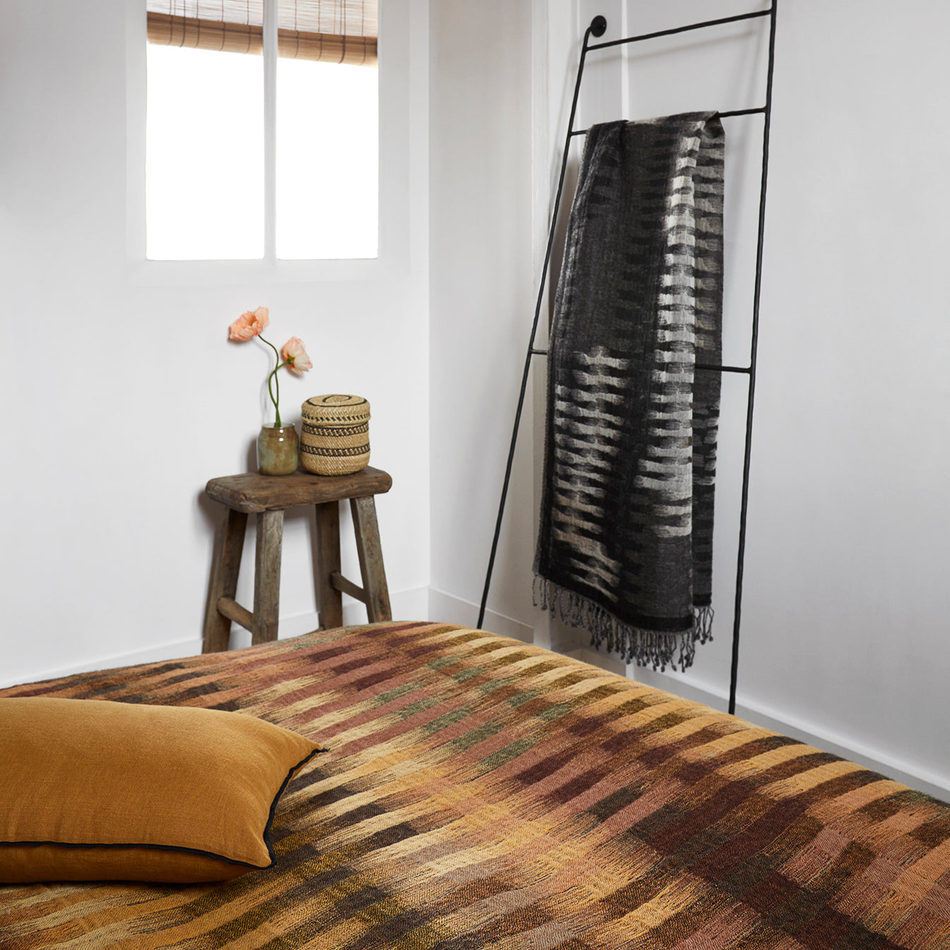 Plaid 140x200 cm Jaune ocre en Laine Plaid 140x200 cm Jaune ocre en Laine