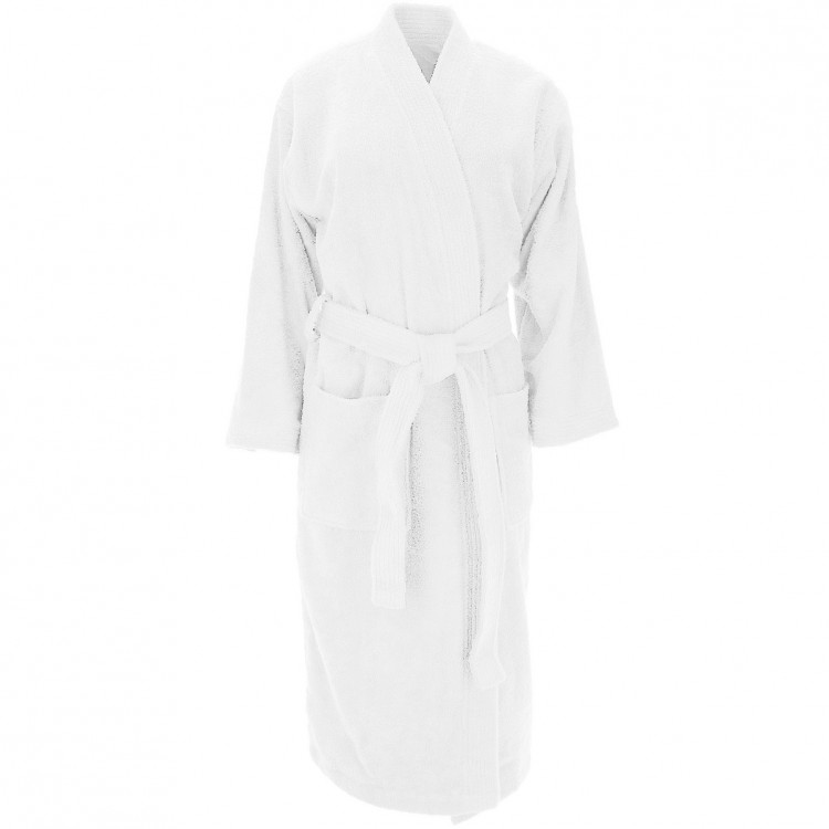 Peignoir col kimono Blanc L Peignoir col kimono Blanc L