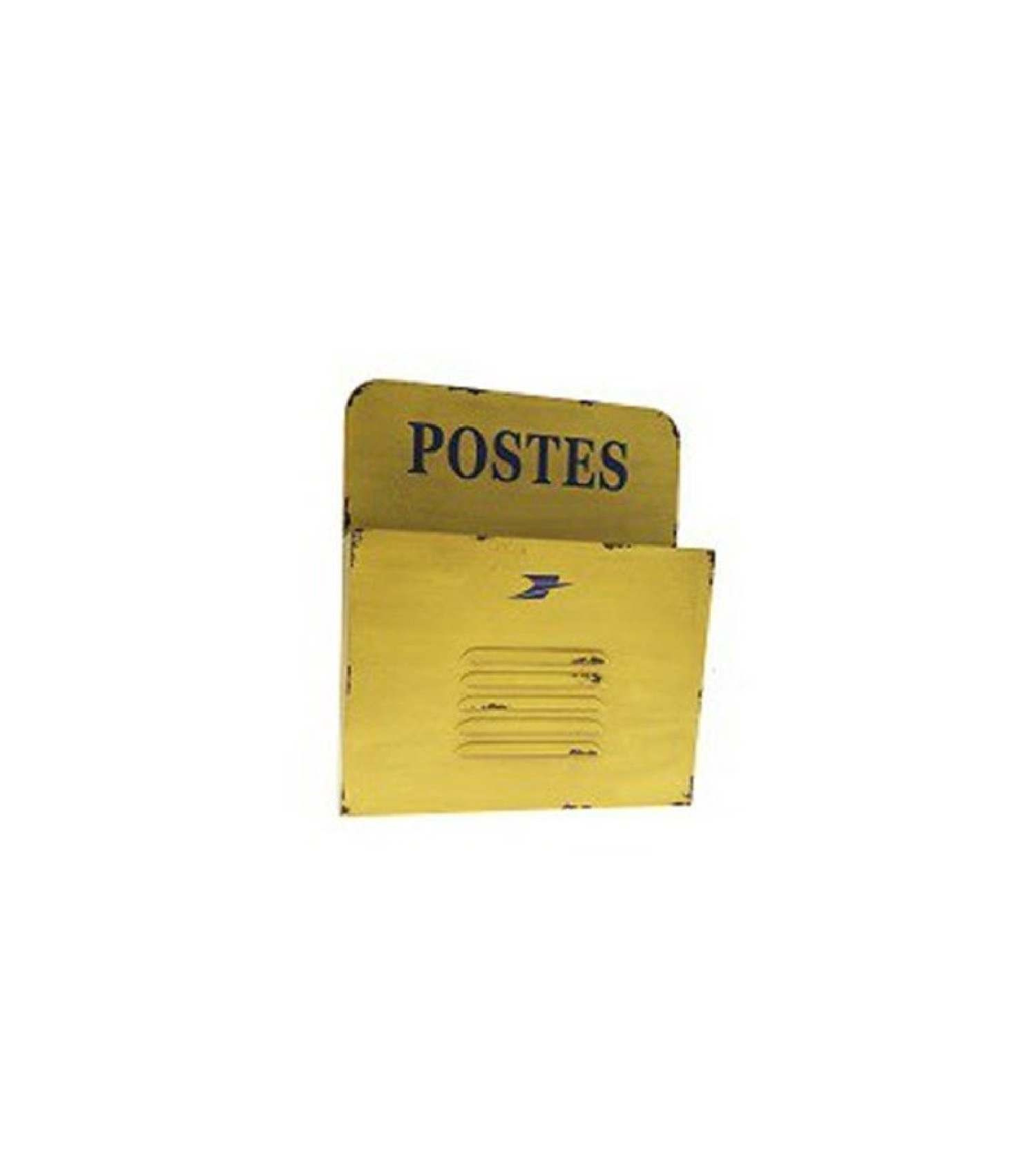 Range courrier mural en métal jaune Range courrier mural en métal jaune