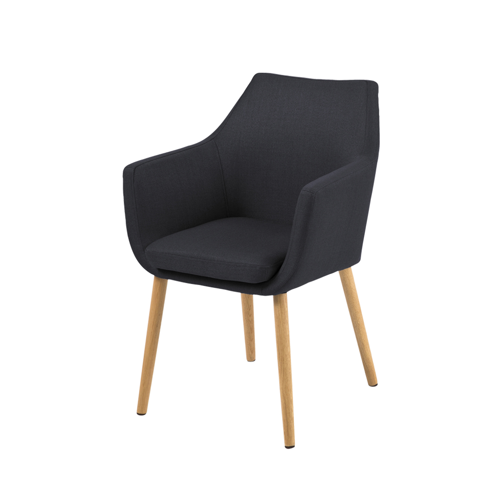 Chaise design 58 cm pieds en bois de chêne graphite Chaise design 58 cm pieds en bois de chêne graphite