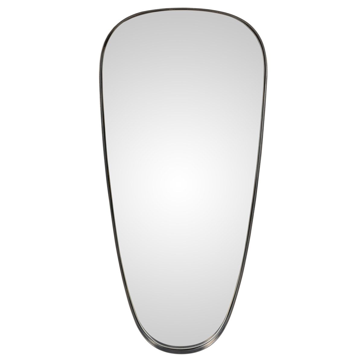 Miroir gris en fer et placage Ã©tain 92x43cm