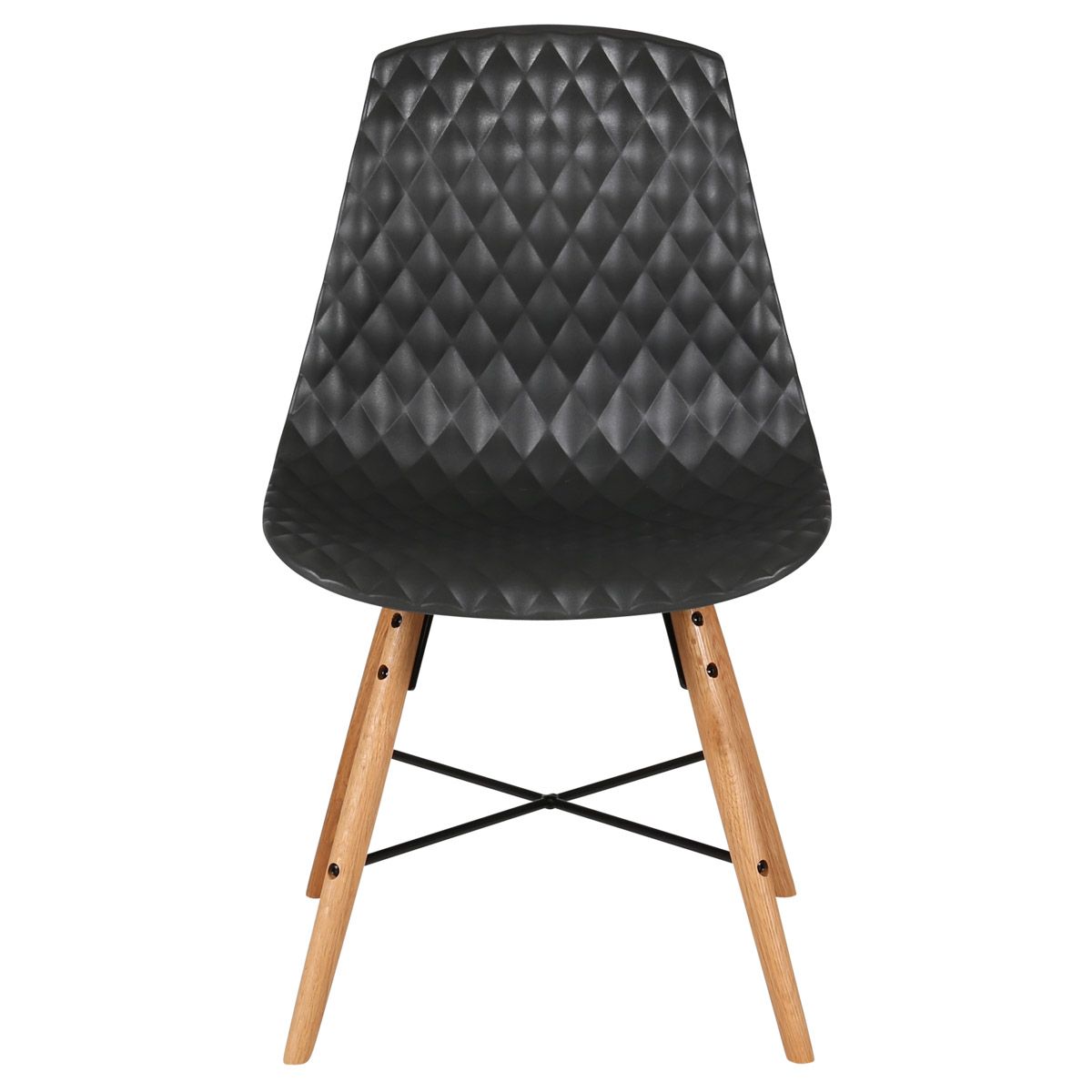 Chaise noire à coque effet matelassé Chaise noire à coque effet matelassé