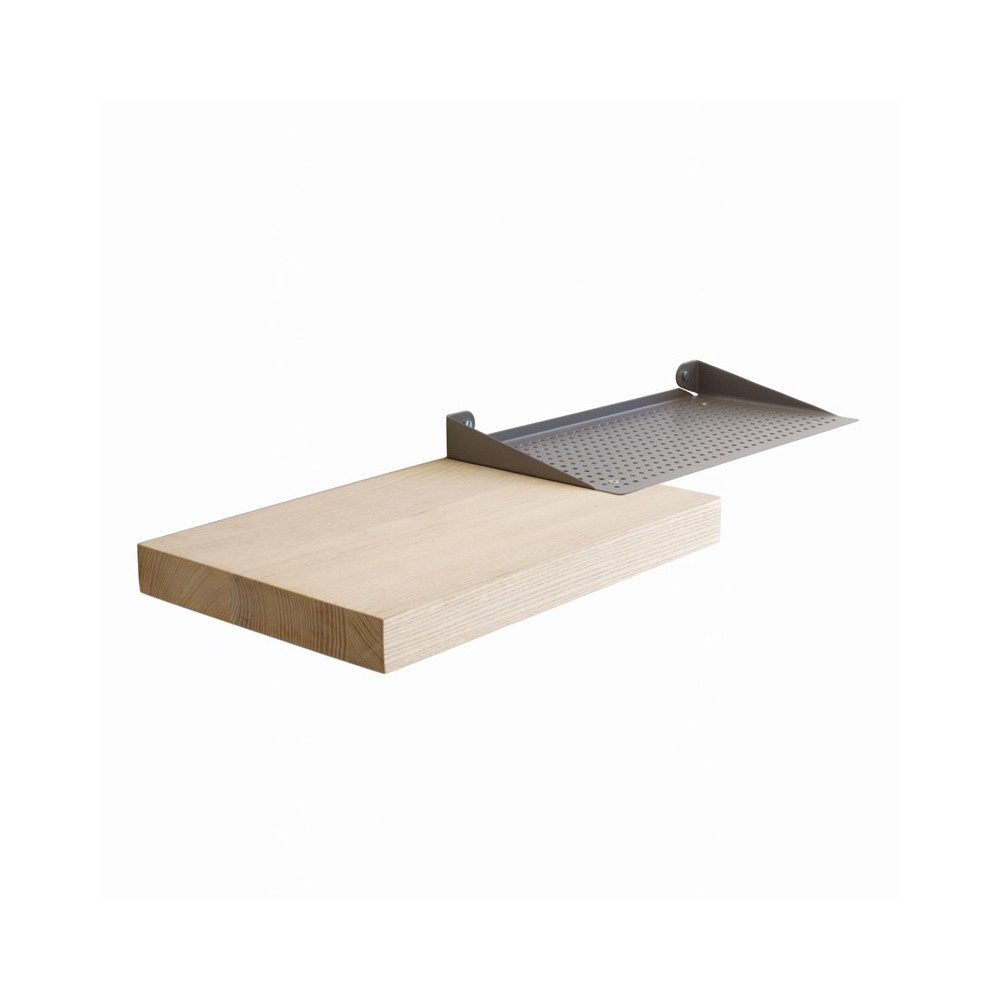 Etagère en métal laqué et bois de frêne 56x20 (photo) Etagère en métal laqué et bois de frêne 56x20
