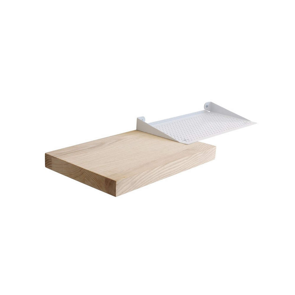 Etagère en métal laqué et bois de frêne 56x20 (photo) Etagère en métal laqué et bois de frêne 56x20