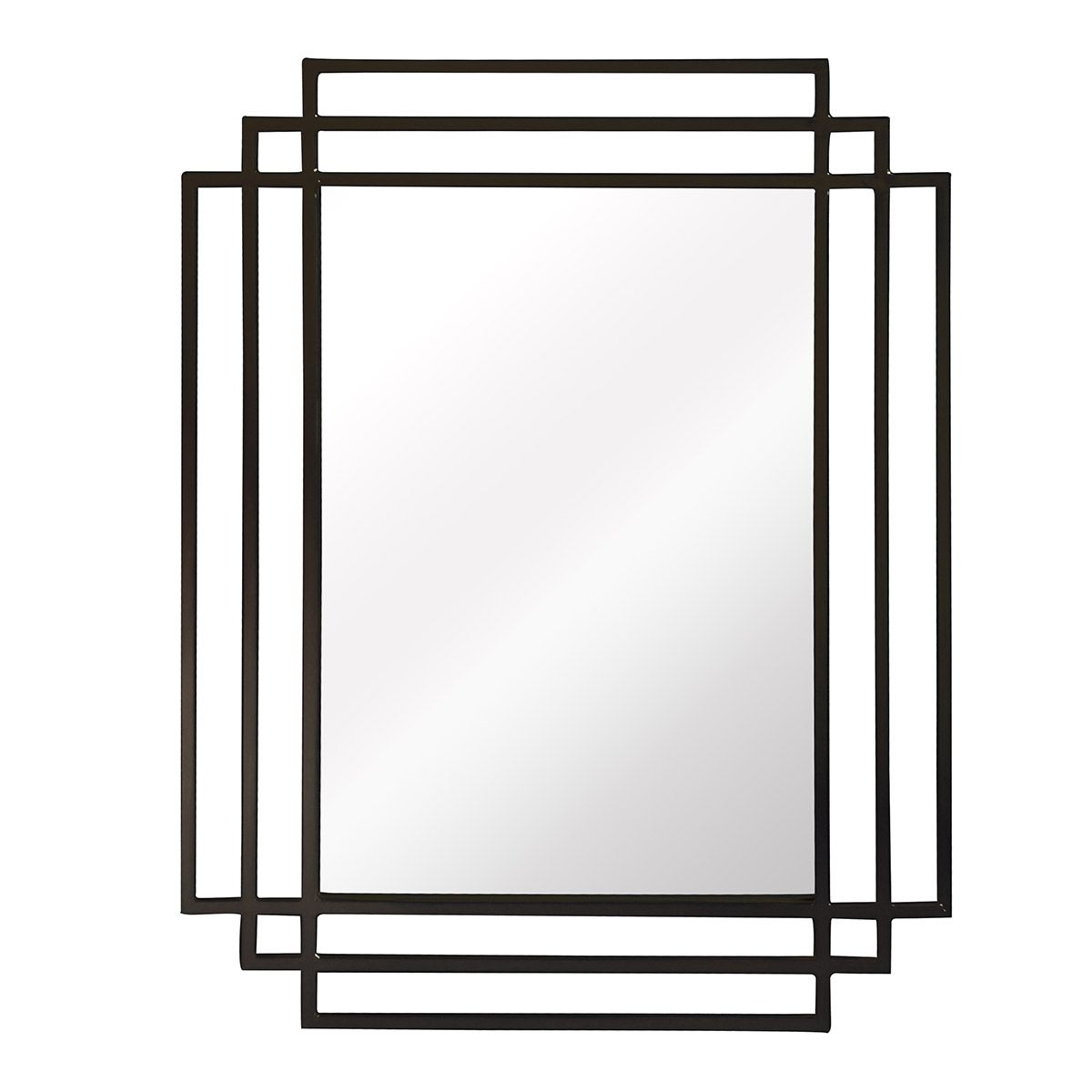 Miroir rectangulaire style Art Deco noir