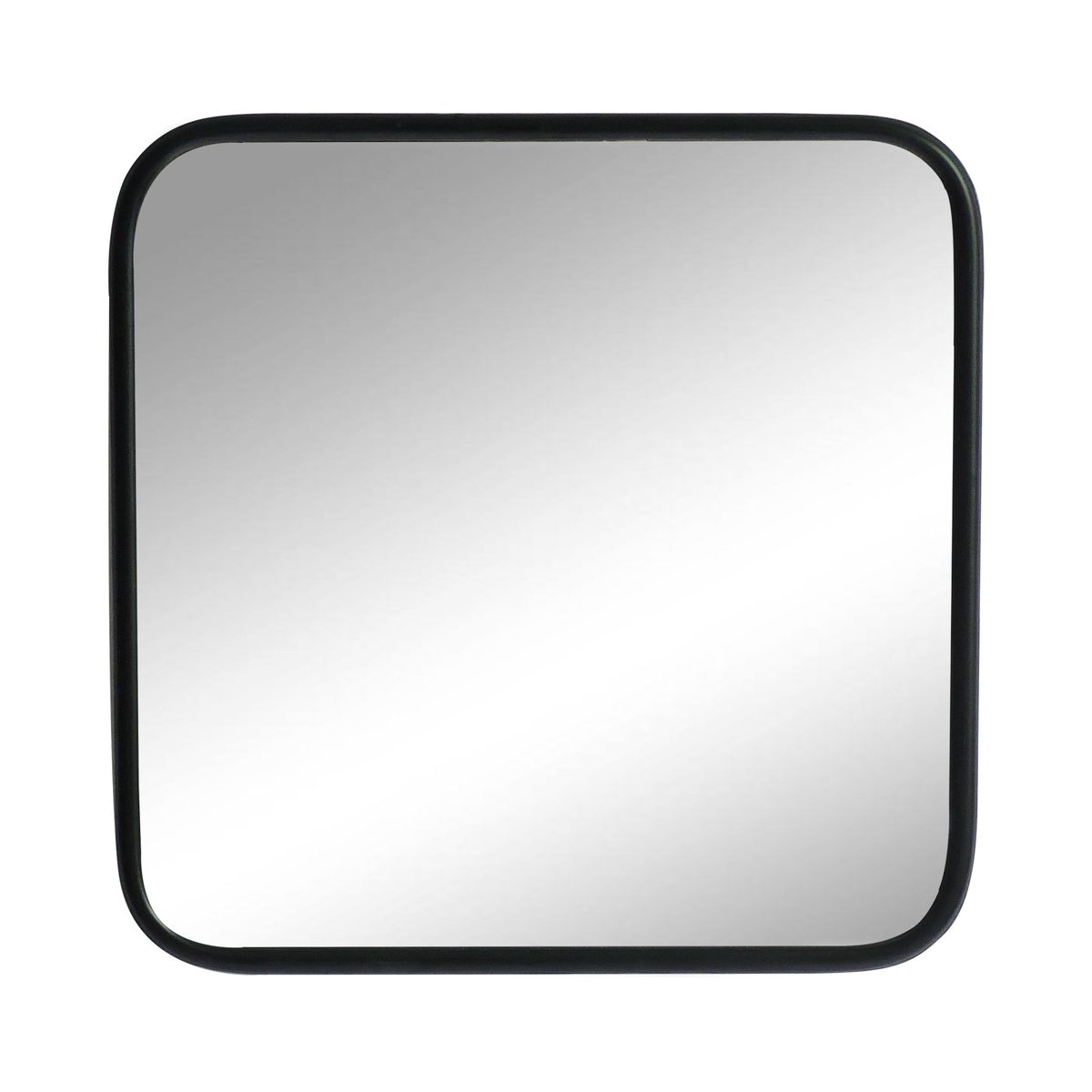 Miroir carré angles arrondis métal noir 45x45 Miroir carré angles arrondis métal noir 45x45