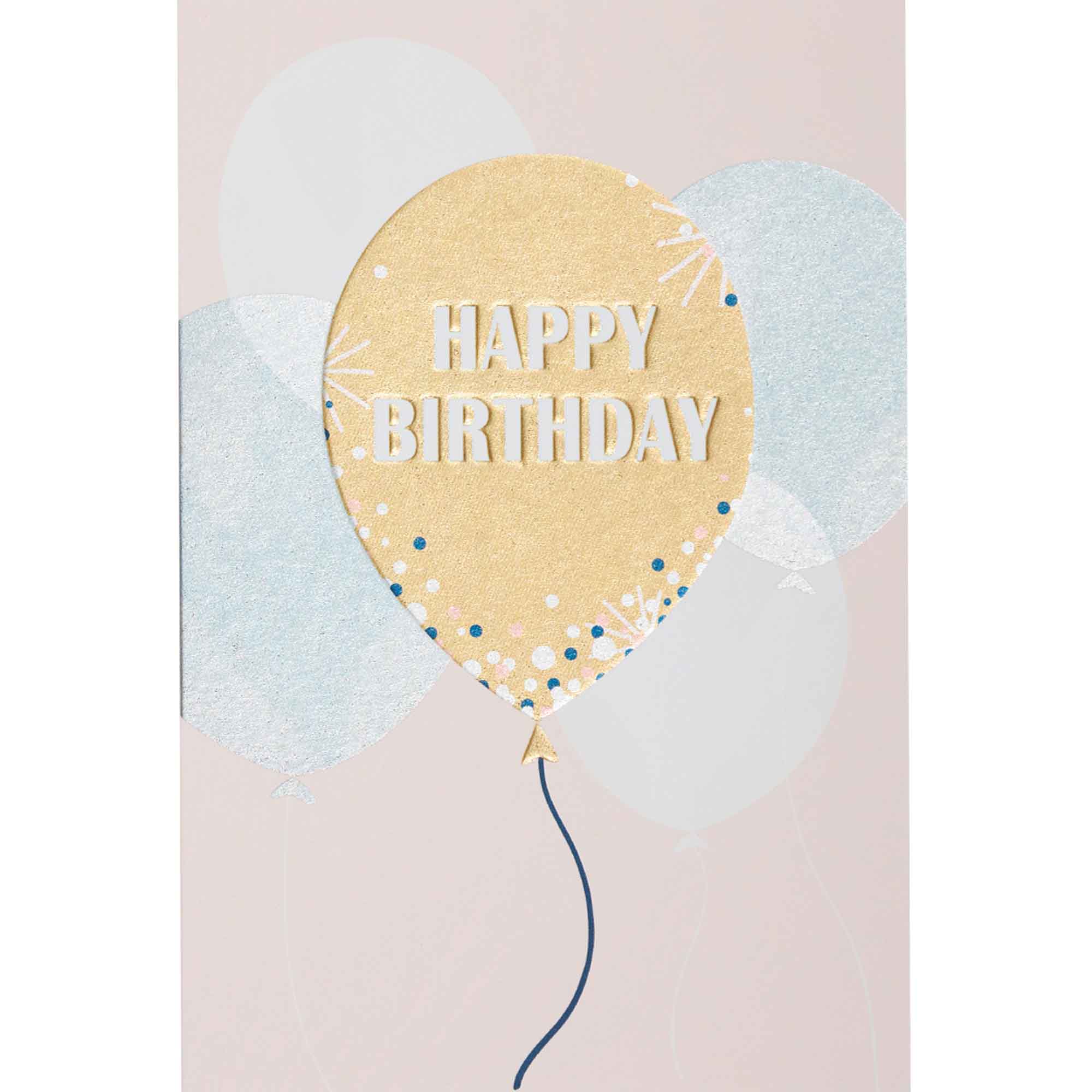 Carte happy birthday ballon doré Carte happy birthday ballon doré