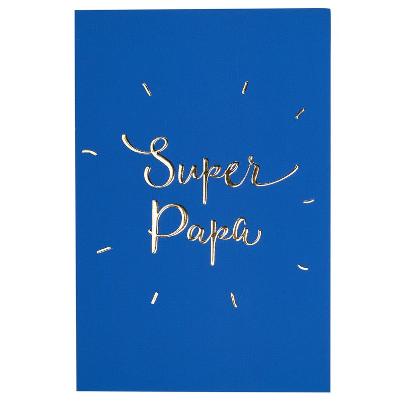 Carte super papa lettres dorées Carte super papa lettres dorées