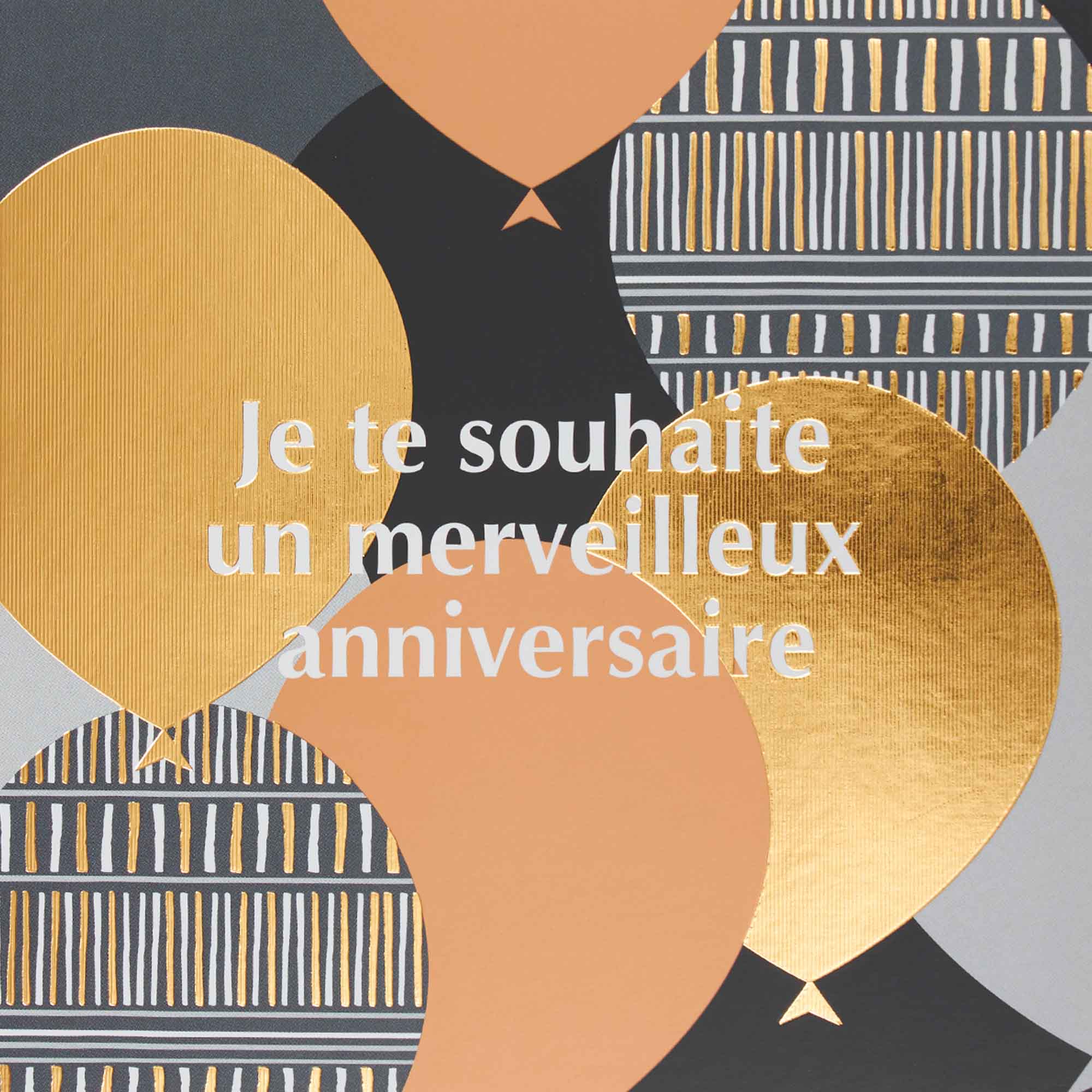 Carte anniversaire ballons or (photo) Carte anniversaire ballons or