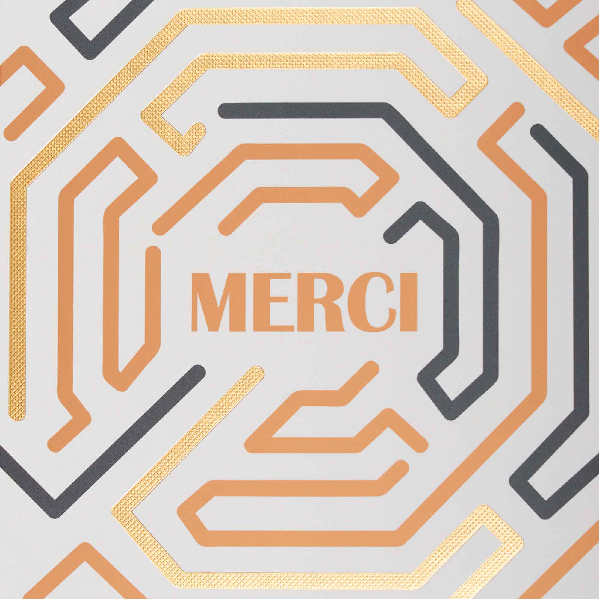 Carte merci motif labyrinthe Carte merci motif labyrinthe