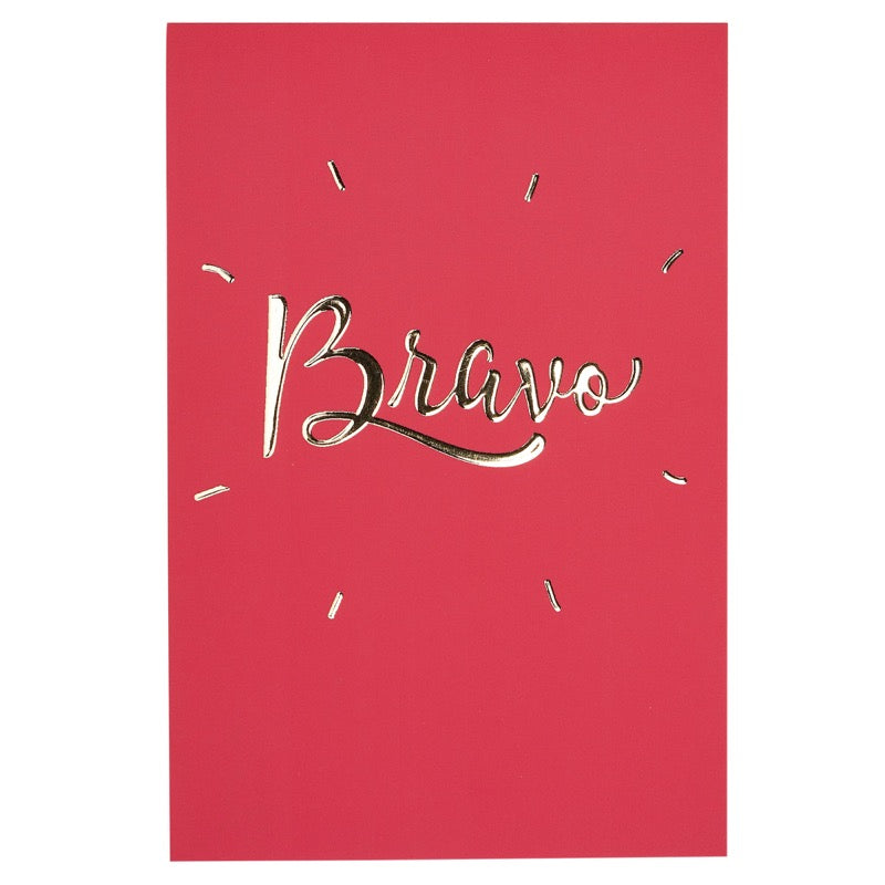 Carte bravo rouge et or (photo) Carte bravo rouge et or