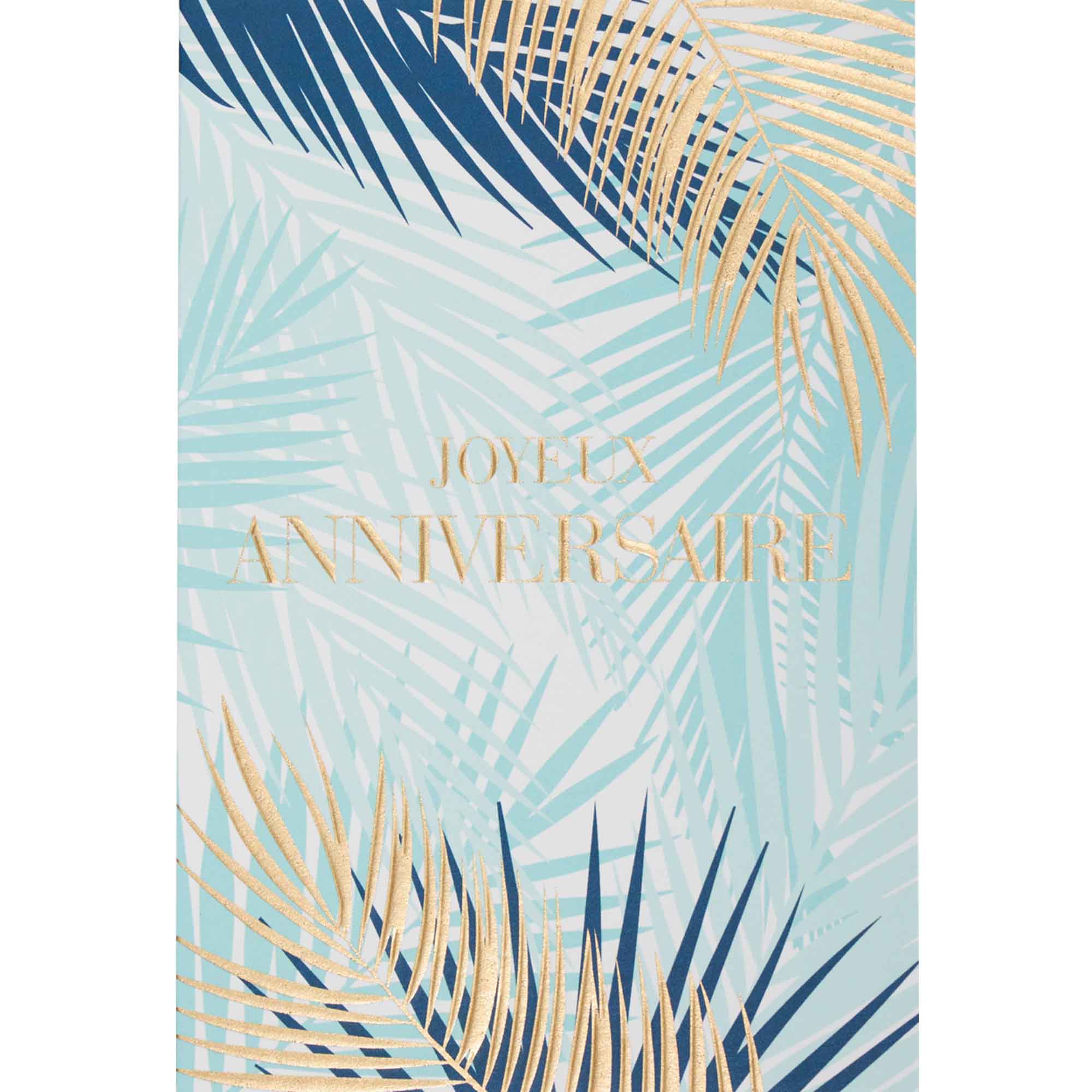 Carte joyeux anniversaire bleu pastel et or Carte joyeux anniversaire bleu pastel et or
