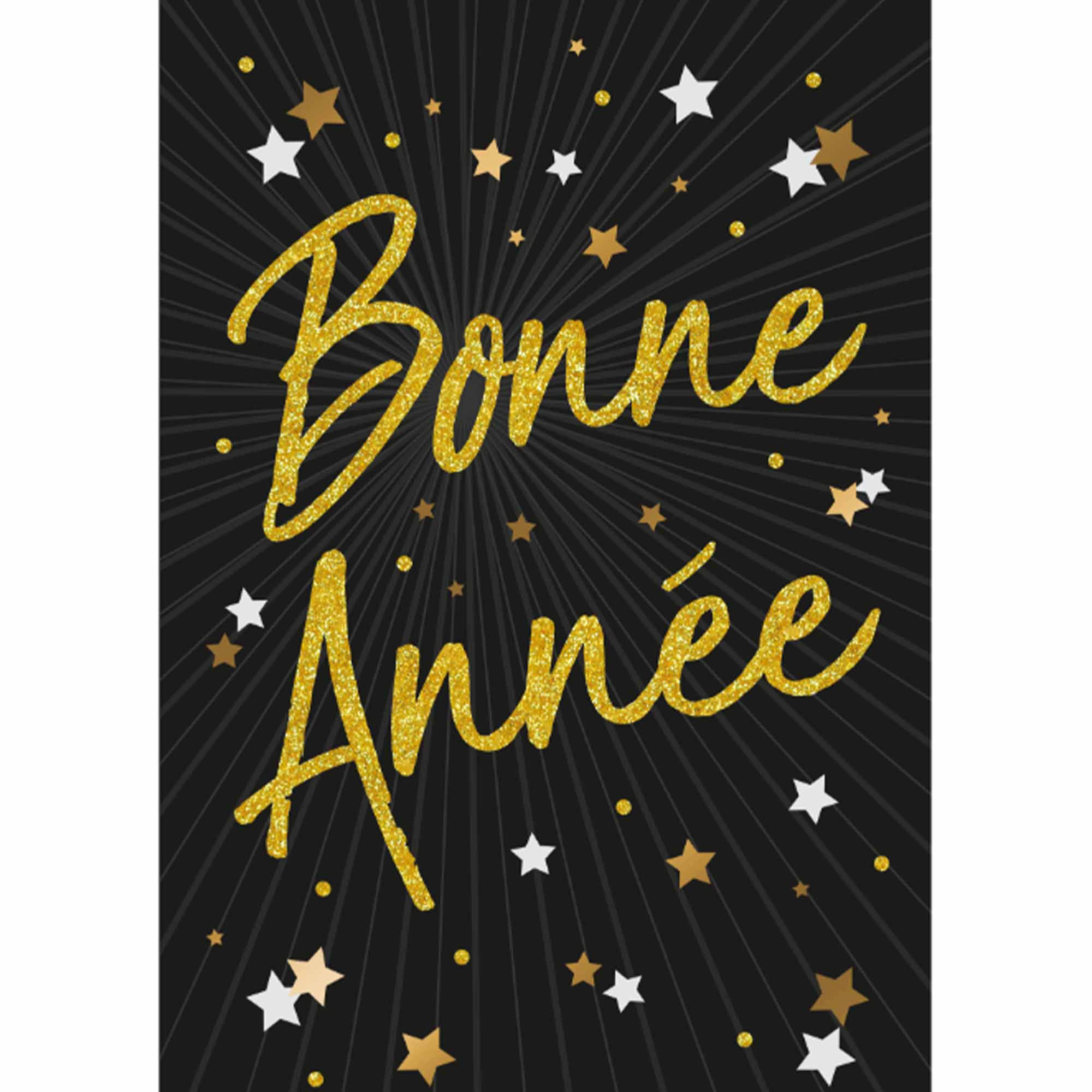 Carte bonne année paillettes or (photo) Carte bonne année paillettes or