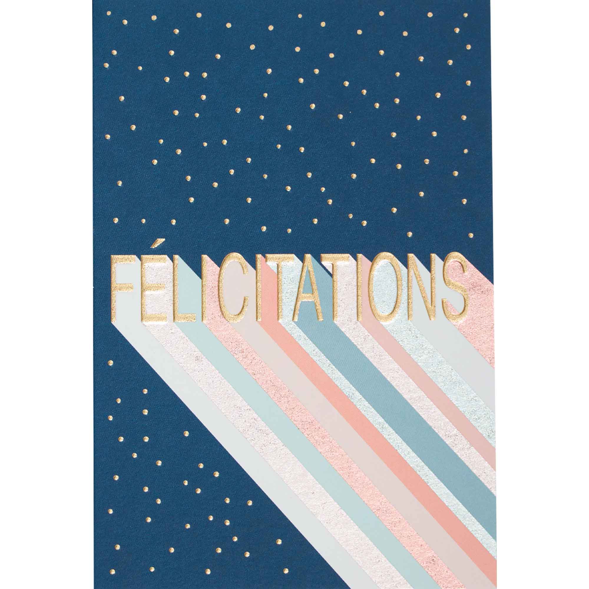 Carte félicitations lettres dorées Carte félicitations lettres dorées