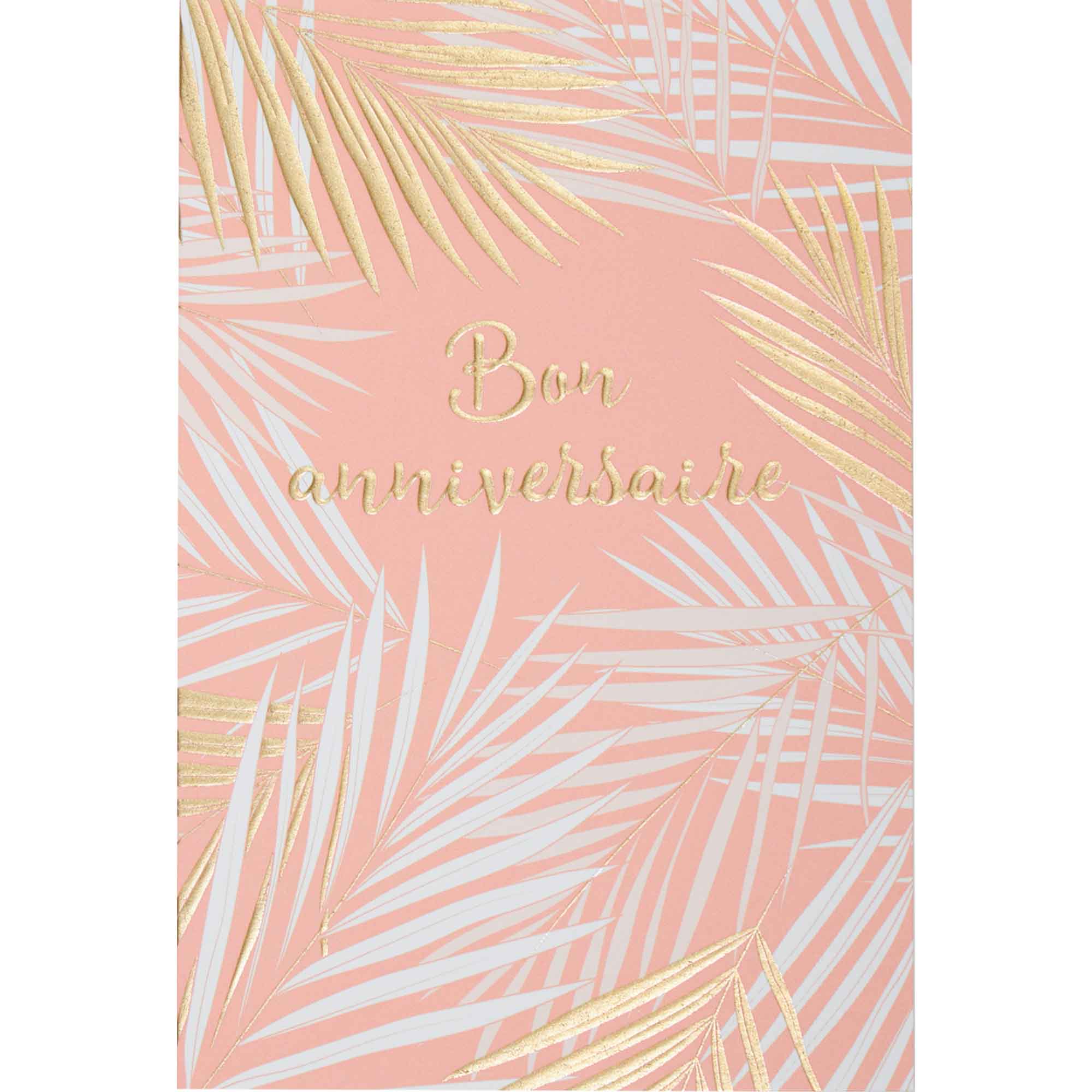 Carte bon anniversaire rose pastel et or (photo) Carte bon anniversaire rose pastel et or