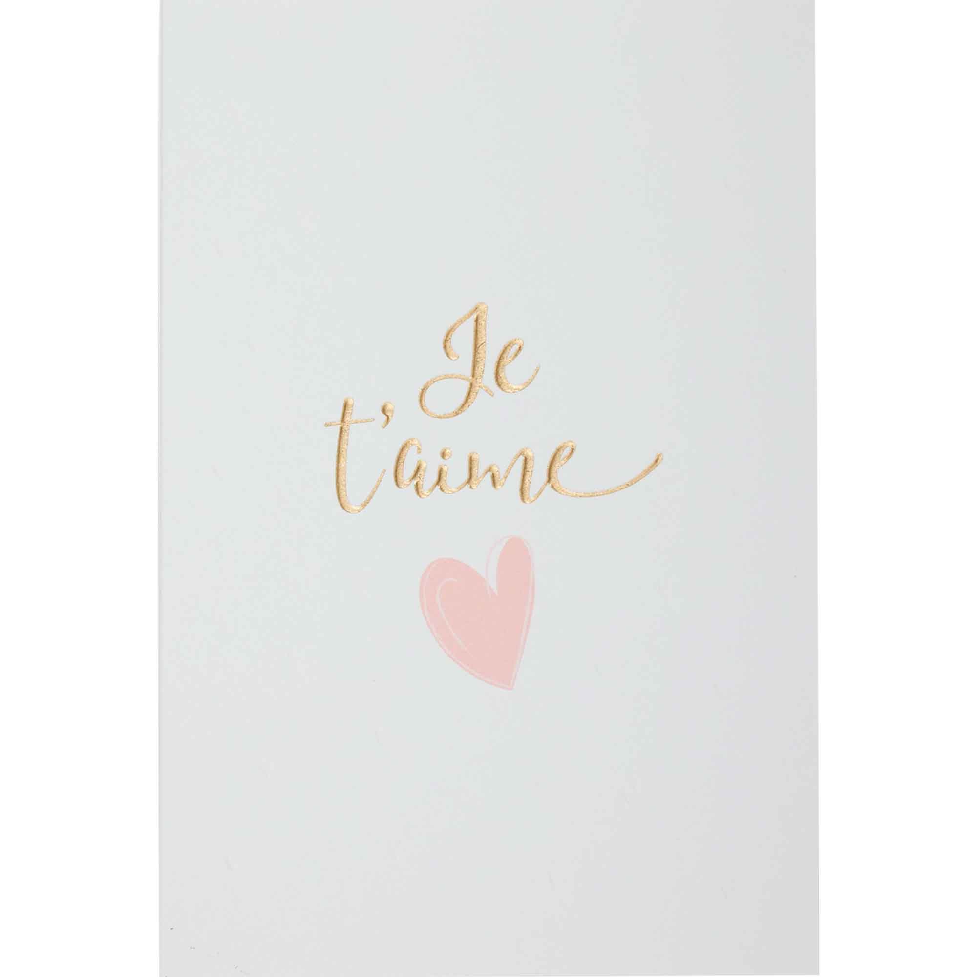 Carte je t'aime lettres or Carte je t'aime lettres or
