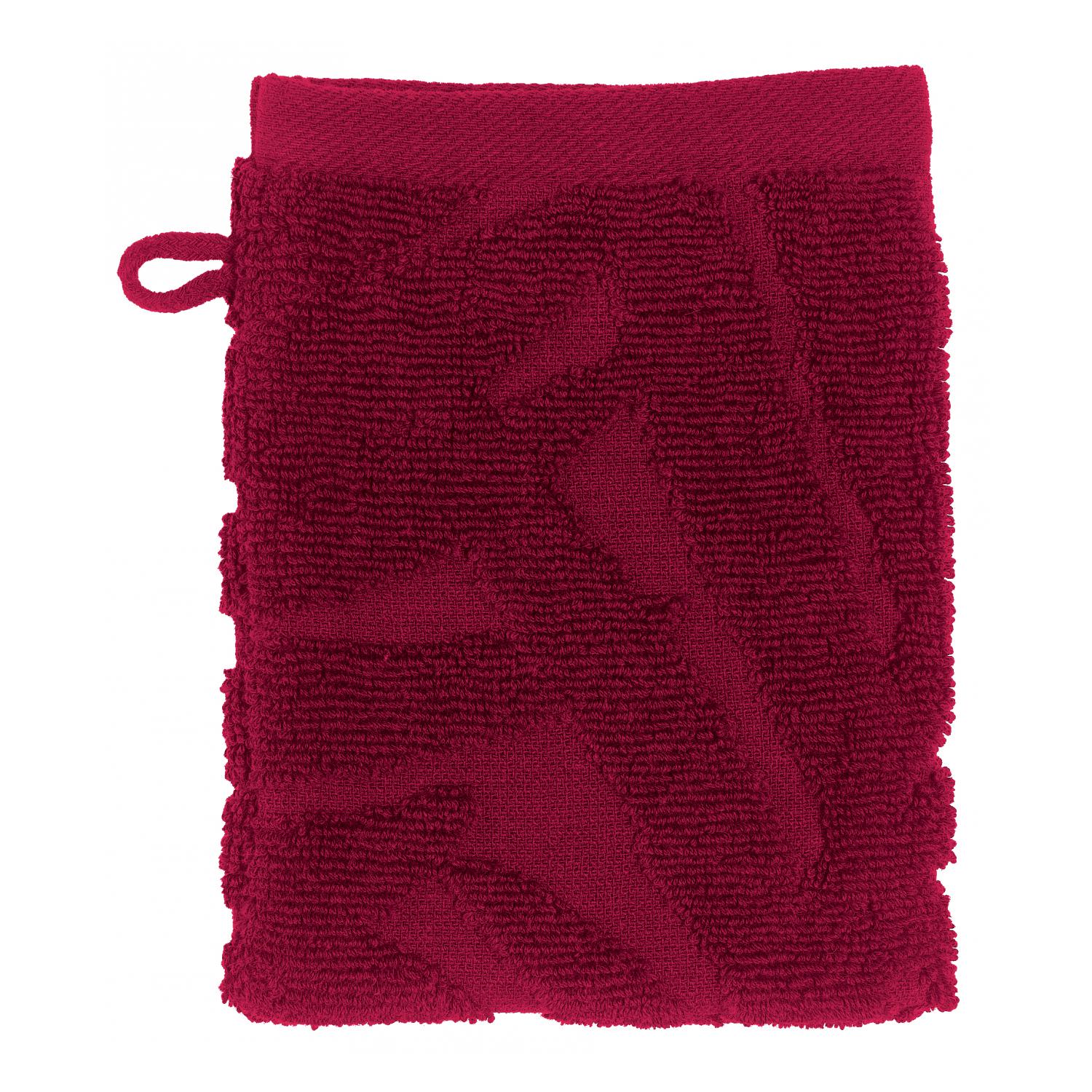 2 gants de toilette en coton cerise 15 x 21 (photo) 2 gants de toilette en coton cerise 15 x 21