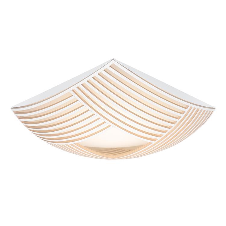 Plafonnier en bois blanc 52x52cm Plafonnier en bois blanc 52x52cm