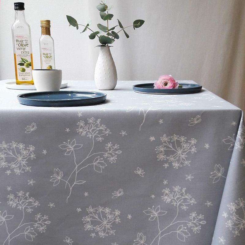 Nappe enduite rectangle 160 x 200 cm gris
