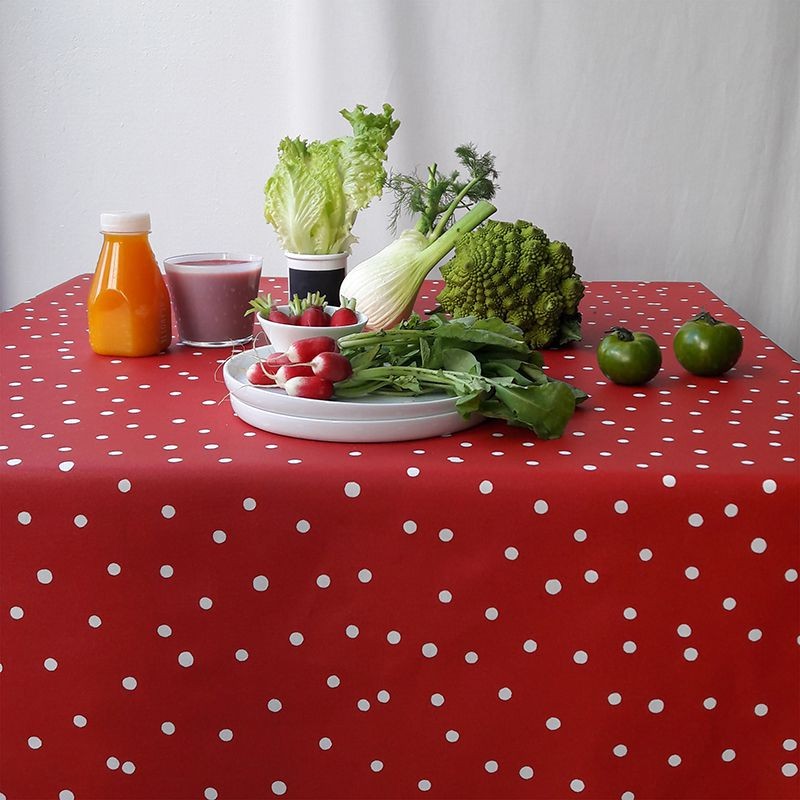 Nappe enduite carrée 160 x 160 cm rouge Nappe enduite carrée 160 x 160 cm rouge