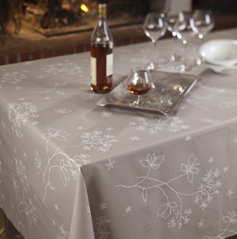 Nappe enduite ronde 160 x 160 cm beige (photo) Nappe enduite ronde 160 x 160 cm beige