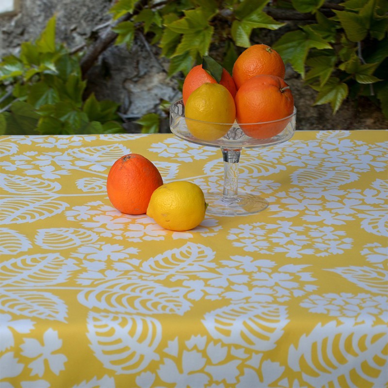 Nappe enduite rectangle 160 x 200 cm jaune Nappe enduite rectangle 160 x 200 cm jaune