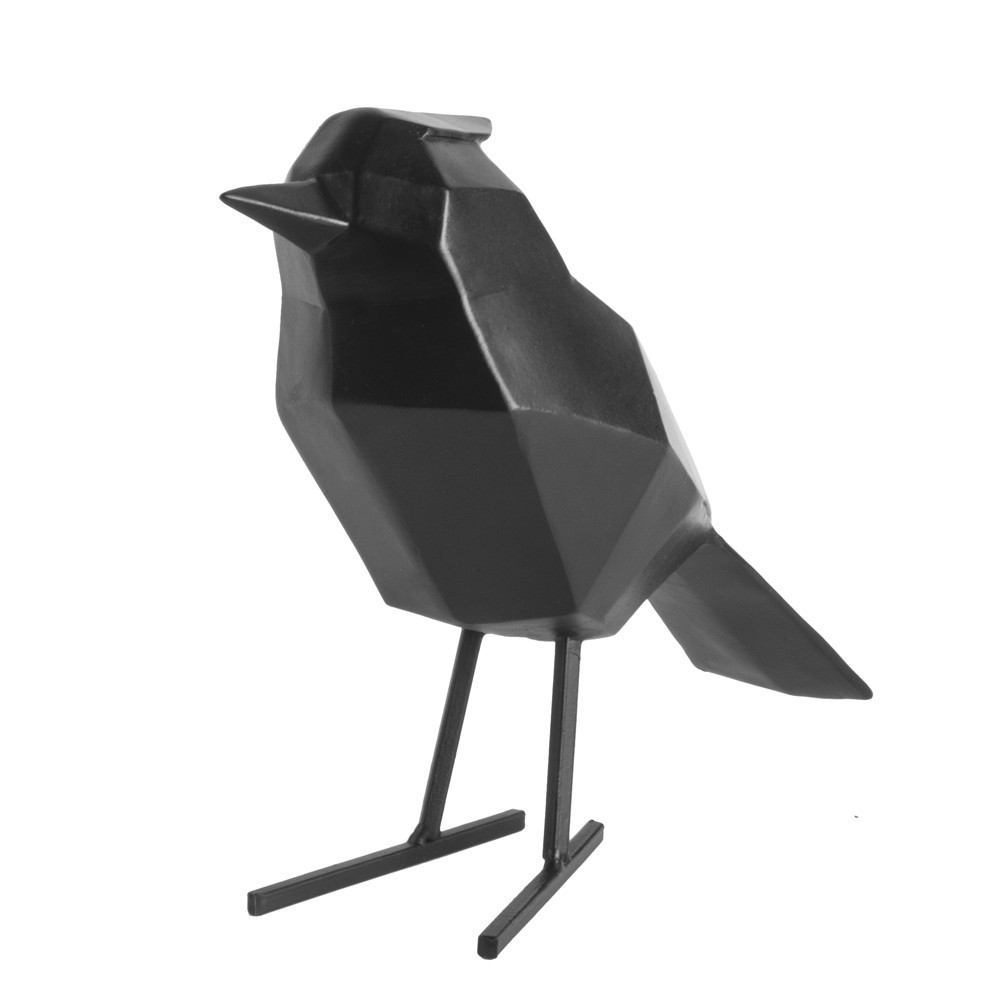 Statue origami noire oiseau H24cm
