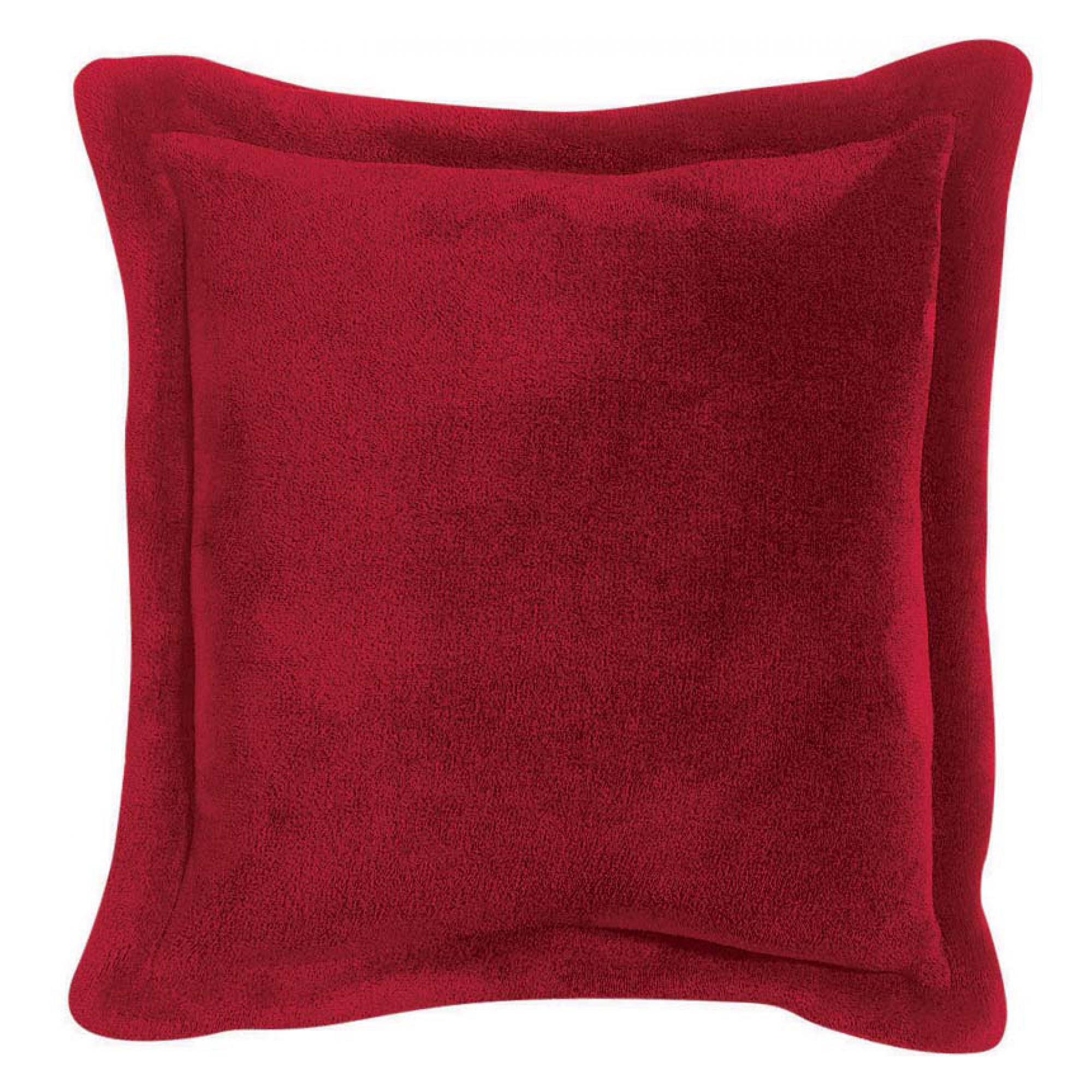 Coussin uni en polyester rouge 50x50